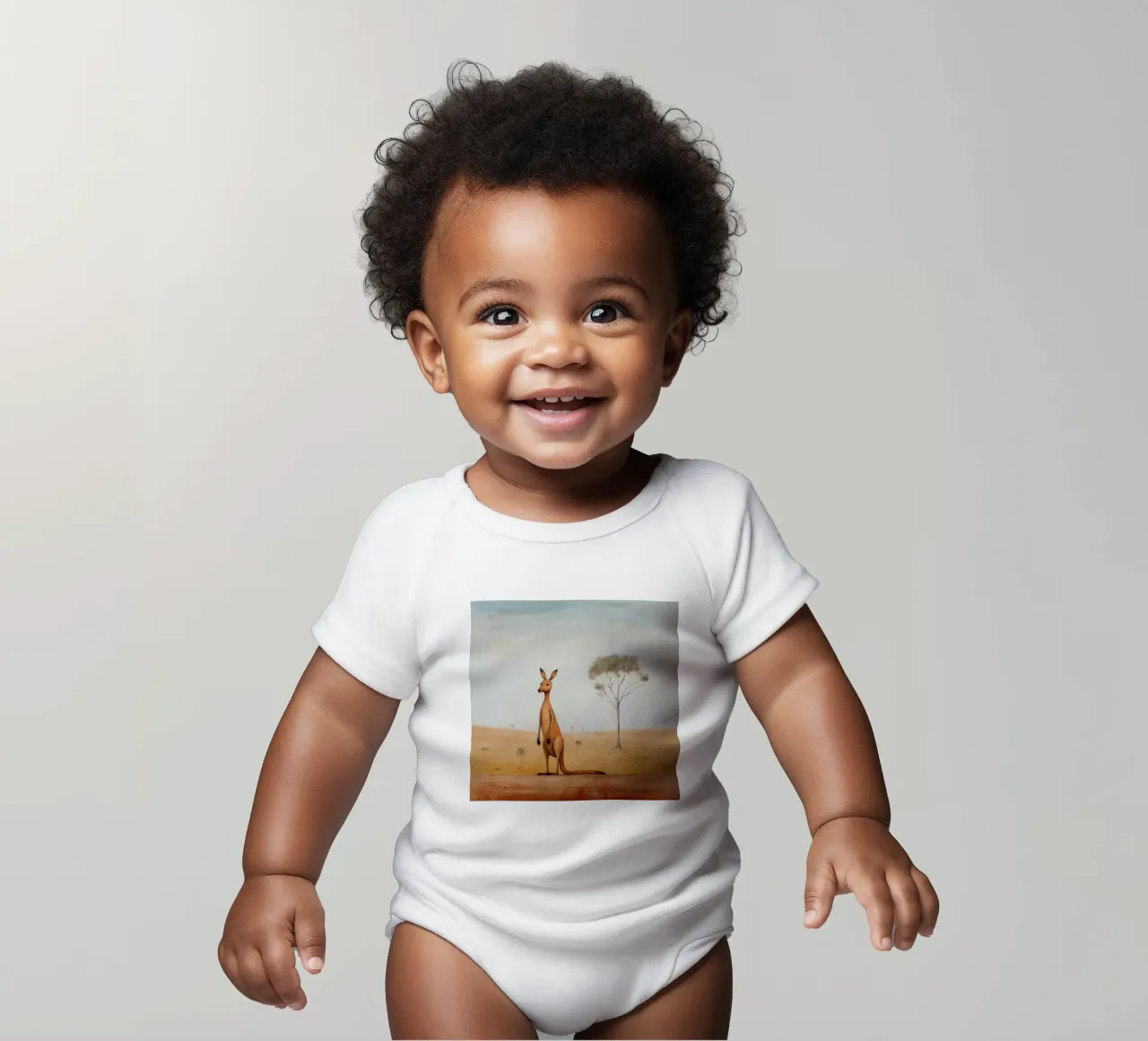 Minimal Känguru 2 Kurzarm Babybody von Minimal Animal Art