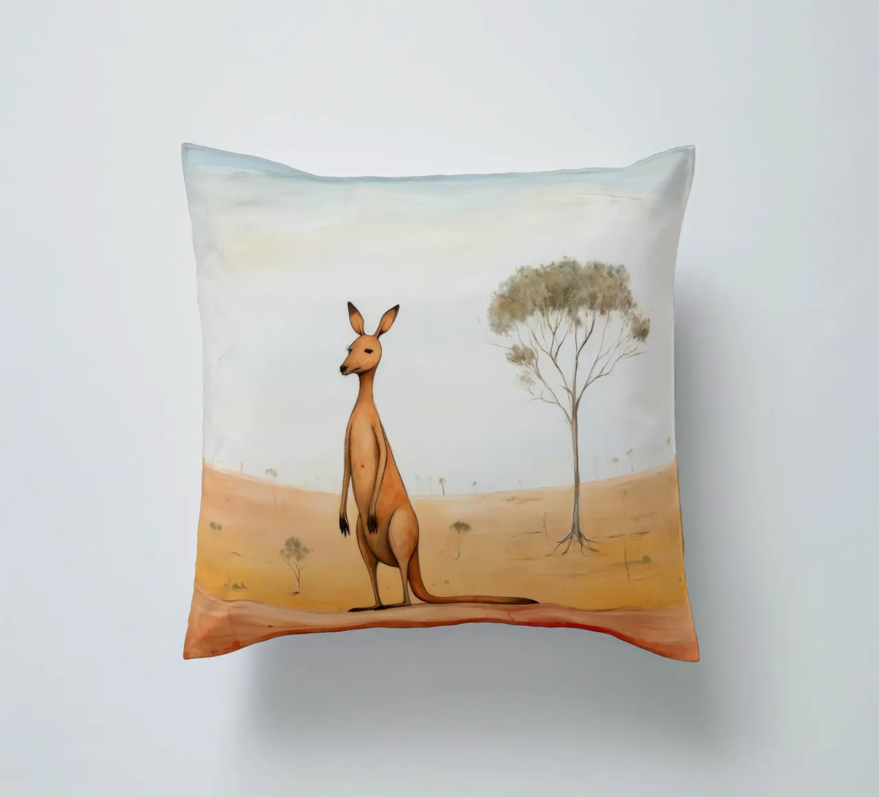 Minimal Kangaroo 2 decorative cushion by Minimal Animal Art