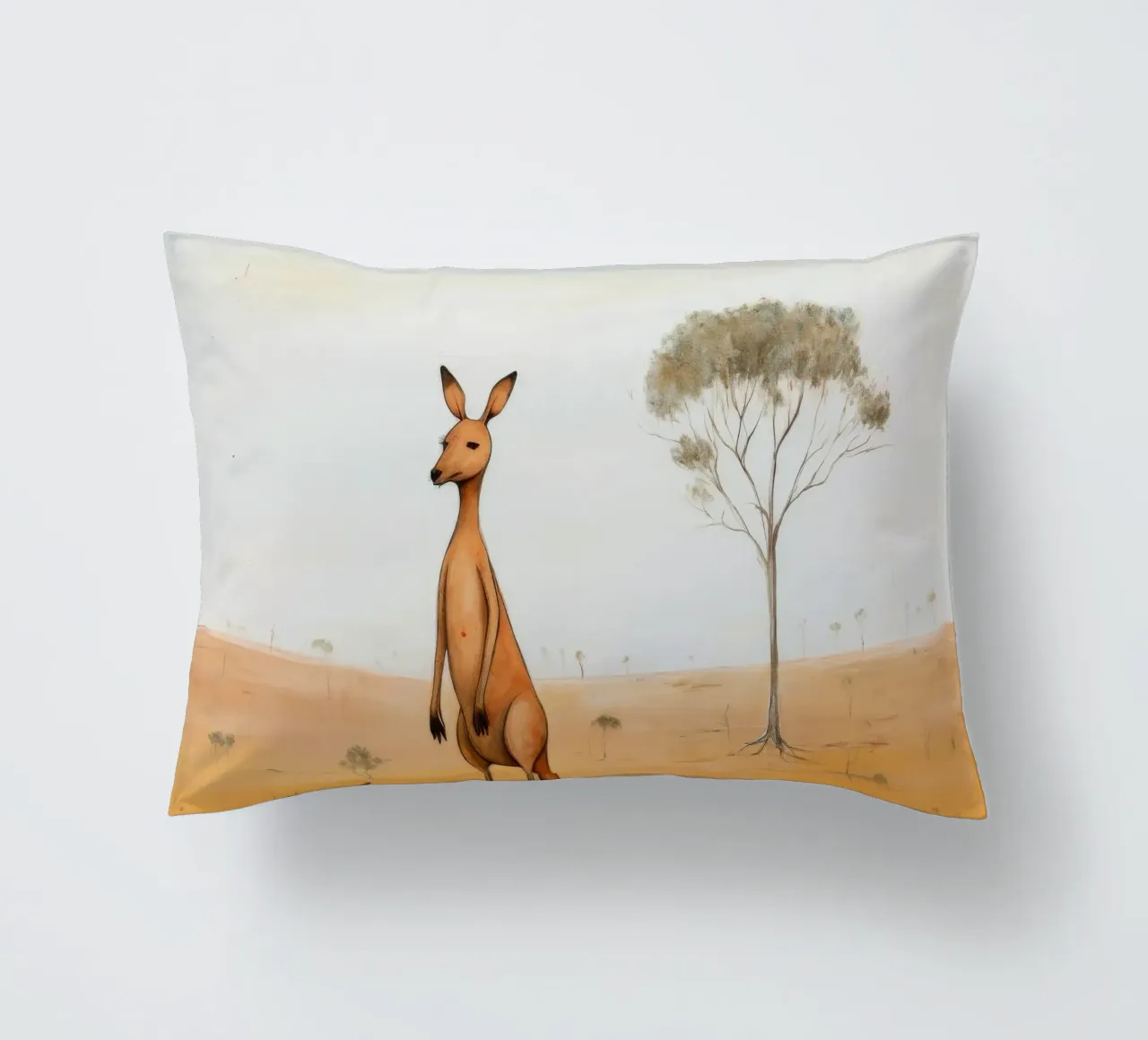 Minimal Kangaroo 2 decorative cushion by Minimal Animal Art