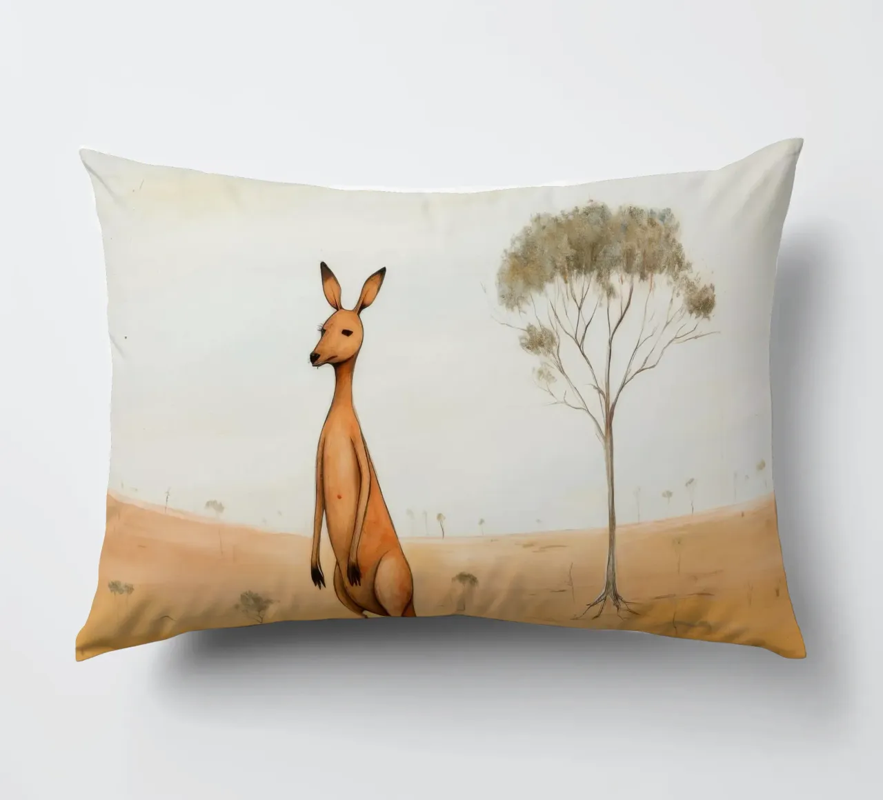 Minimal Kangaroo 2 decorative cushion by Minimal Animal Art