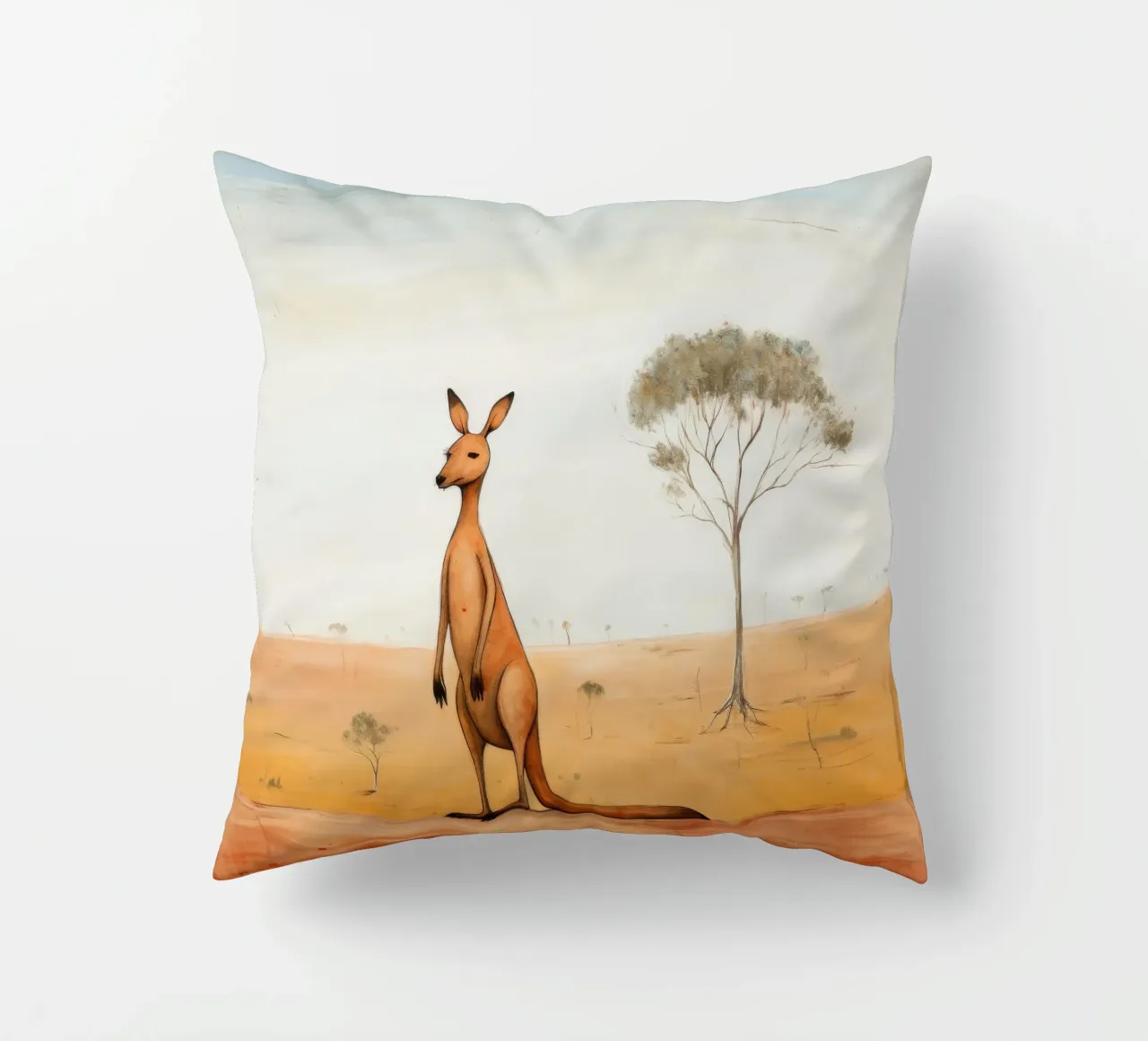 Minimal Kangaroo 2 decorative cushion by Minimal Animal Art