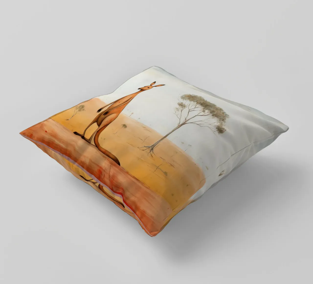 Minimal Kangaroo 2 decorative cushion by Minimal Animal Art