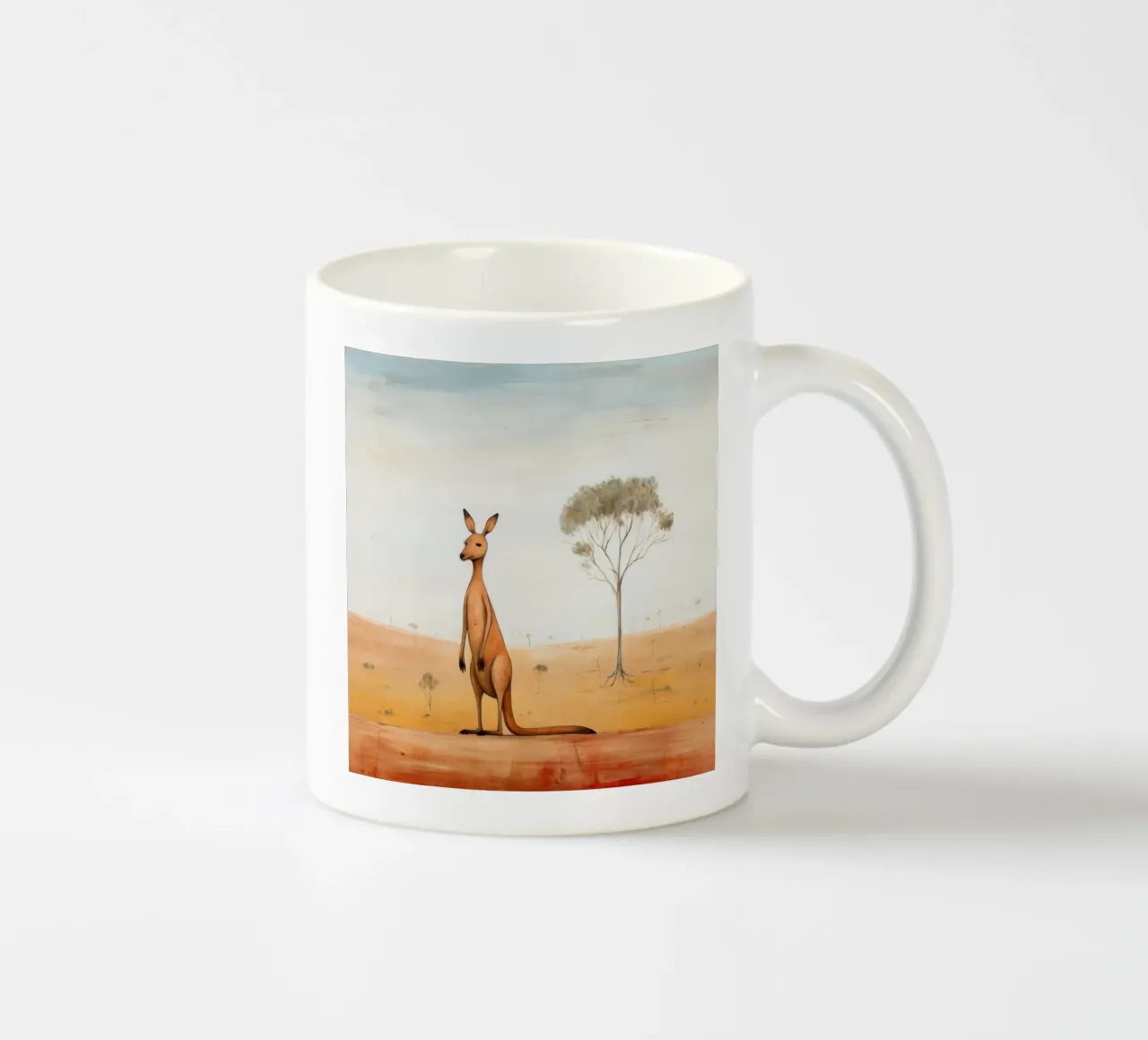 Minimal Känguru 2 Keramik Tasse von Minimal Animal Art