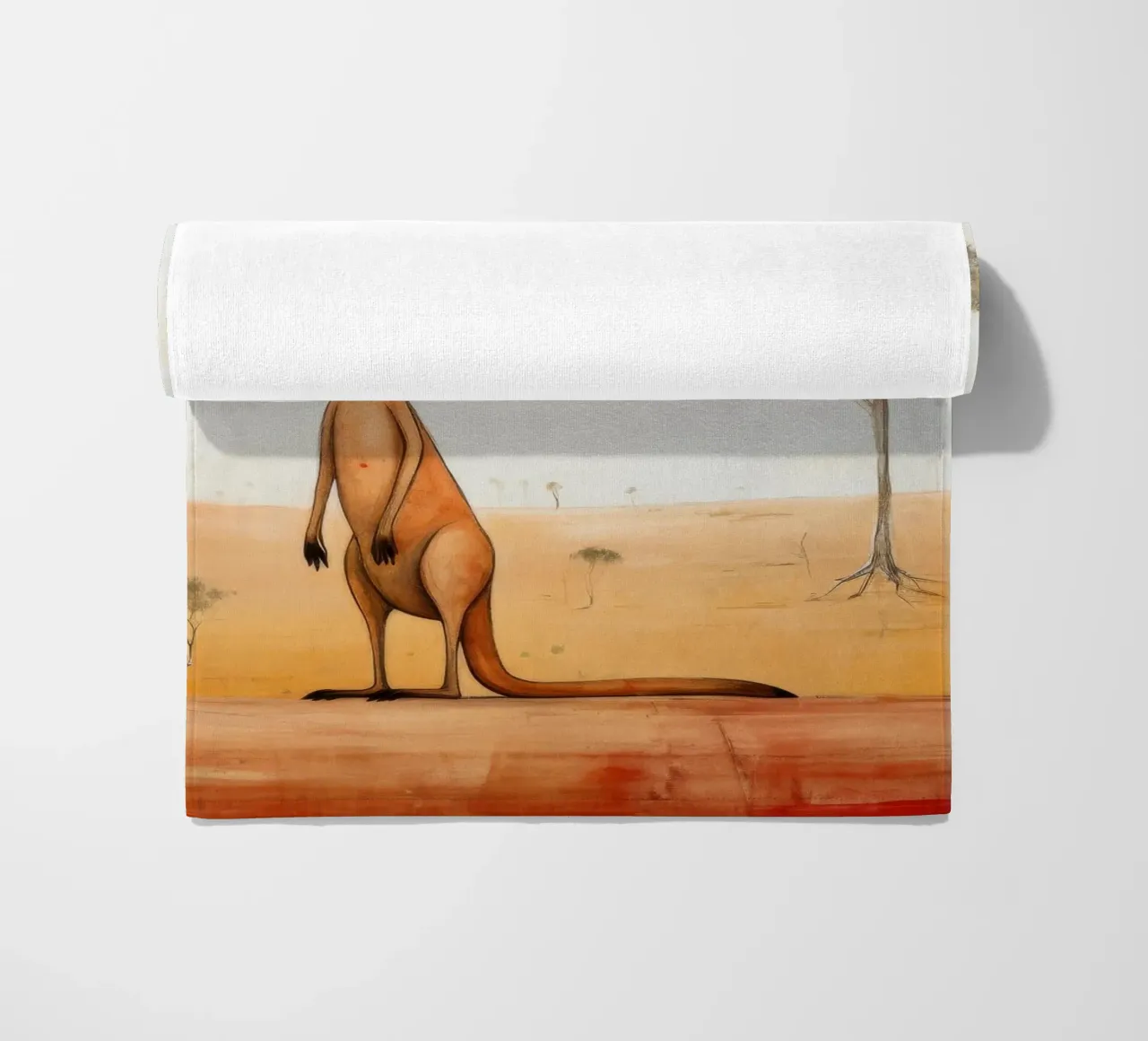 Minimal Känguru 2 Strandtuch von Minimal Animal Art