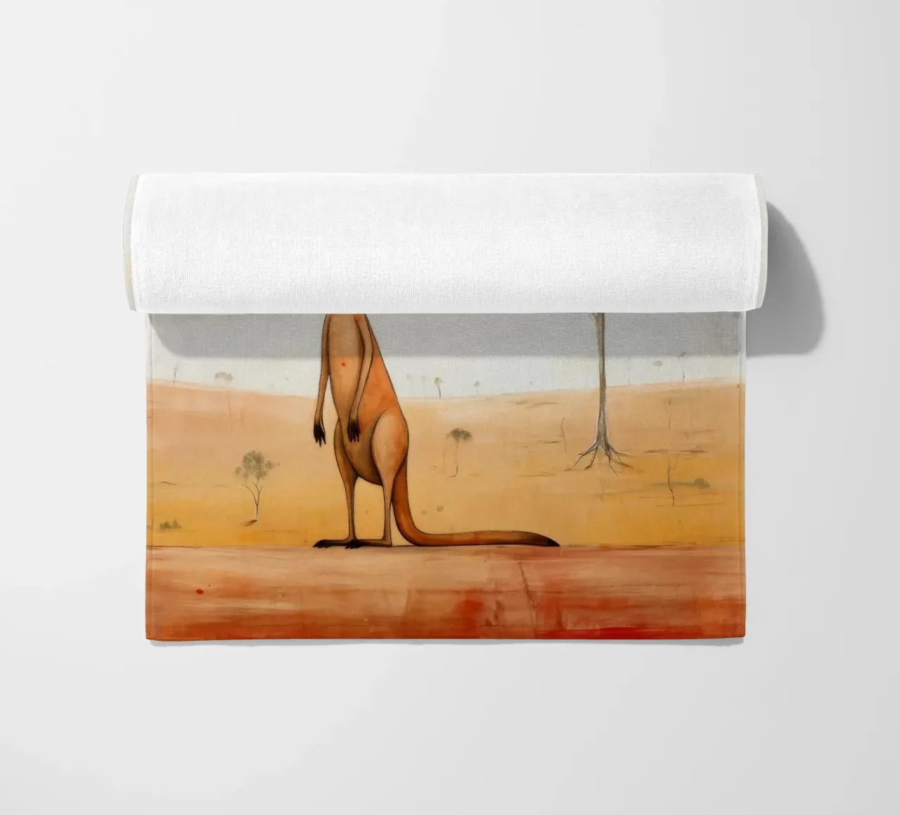 Minimal Känguru 2 Strandtuch von Minimal Animal Art