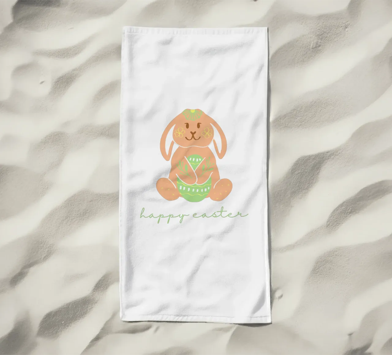 happy easter Hase beach towel by ArtDesign by KBK