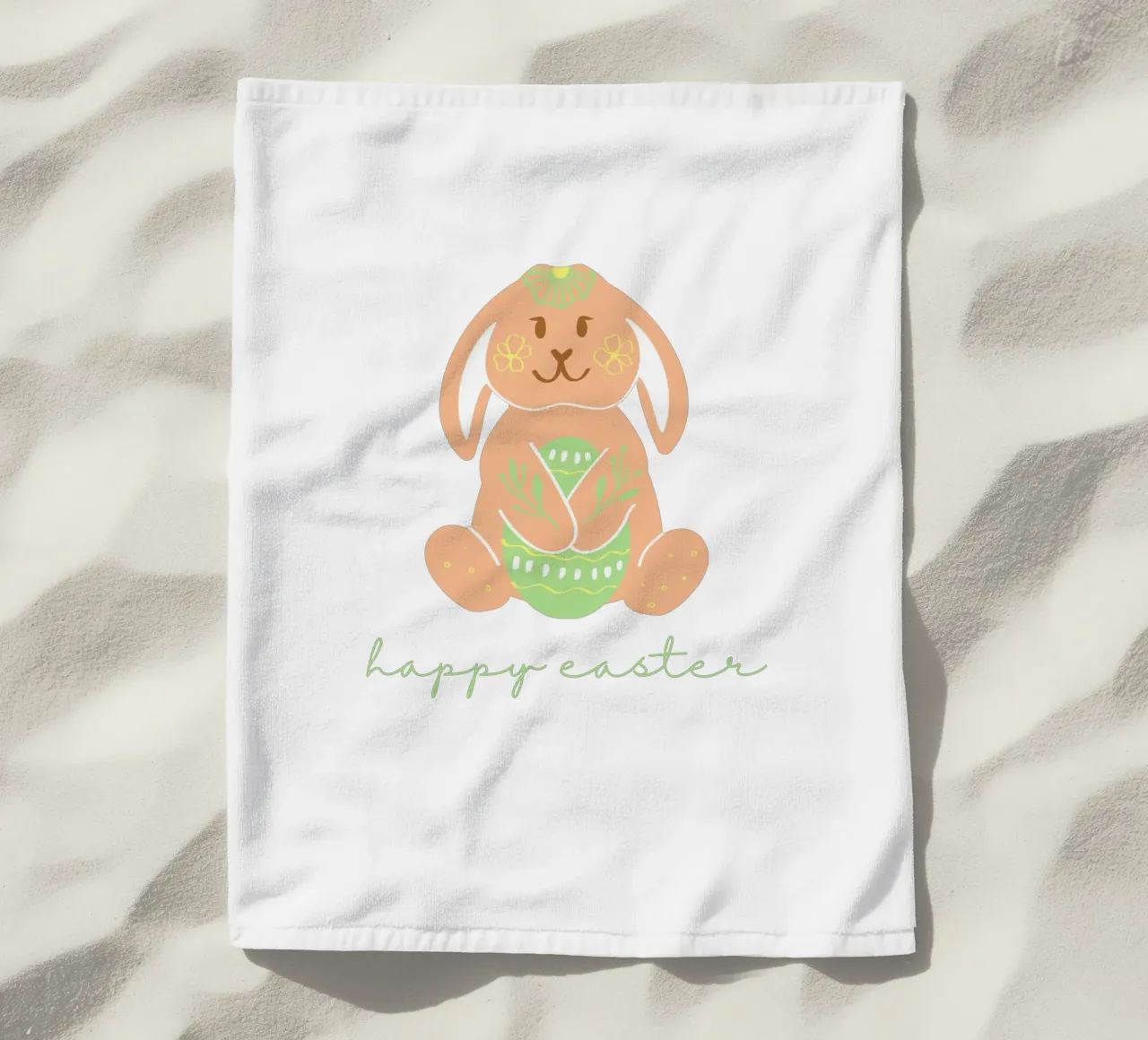 happy easter Hase beach towel by ArtDesign by KBK