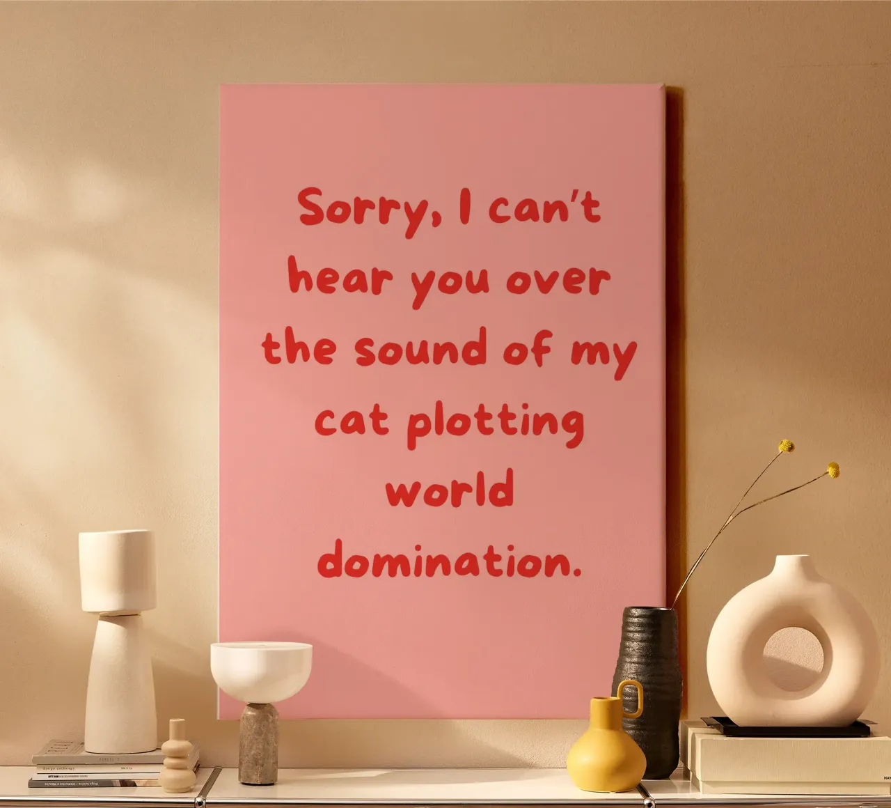 Cat Typograhpy | Funny Print for Cat Owners & Lovers tela da PrintCessStudio