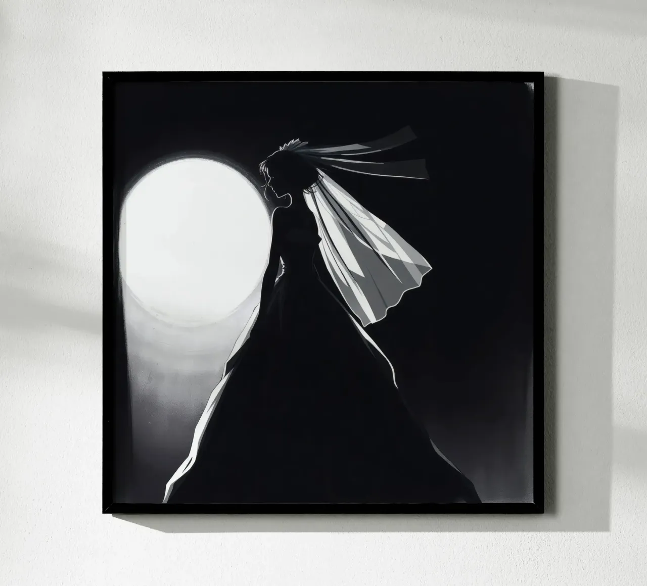 Bride in silhouette against full moon capturing the moment hahnemühle by DesignDoodle