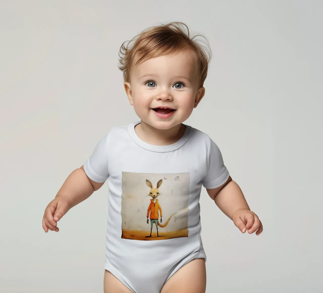 Minimal Känguru 3 Kurzarm Babybody von Minimal Animal Art