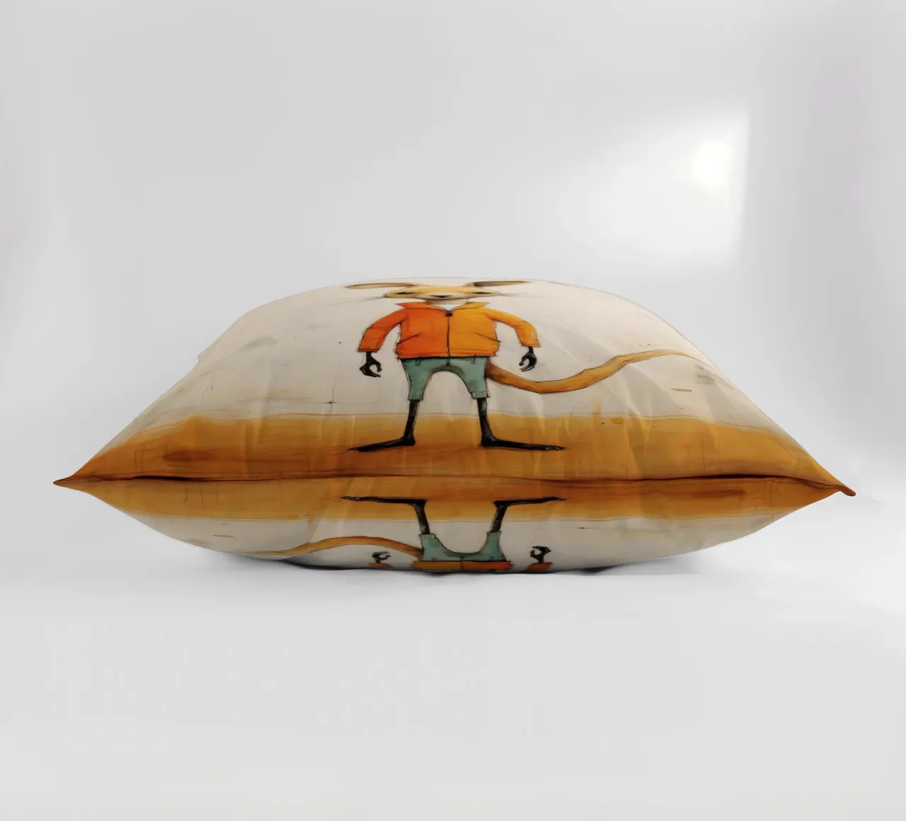 Minimal Kangaroo 3 decorative cushion by Minimal Animal Art