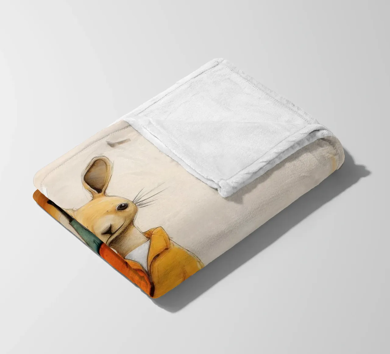 Minimal Känguru 3 Fleecedecke von Minimal Animal Art