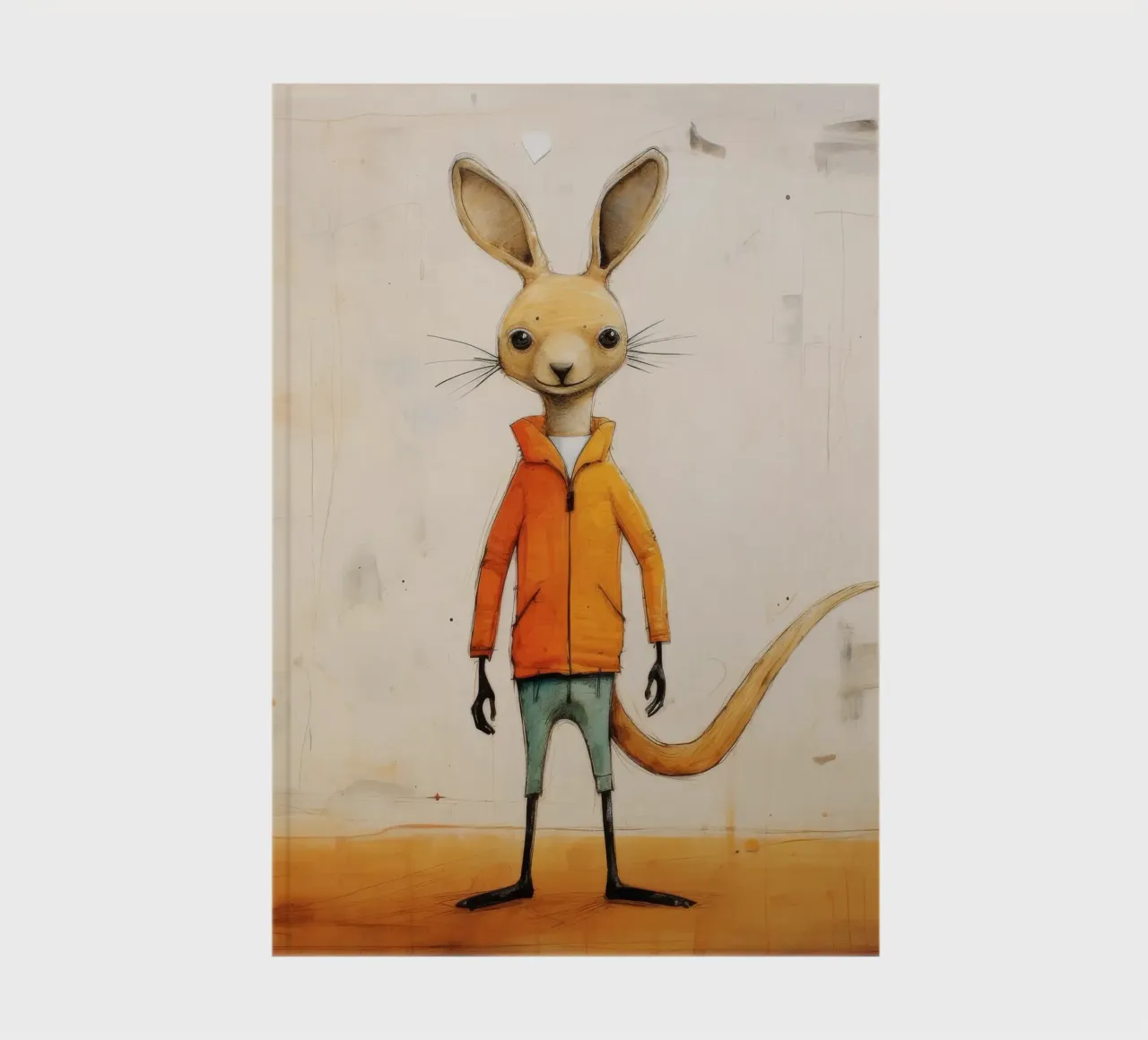 Minimal Kangaroo 3 notebook by Minimal Animal Art