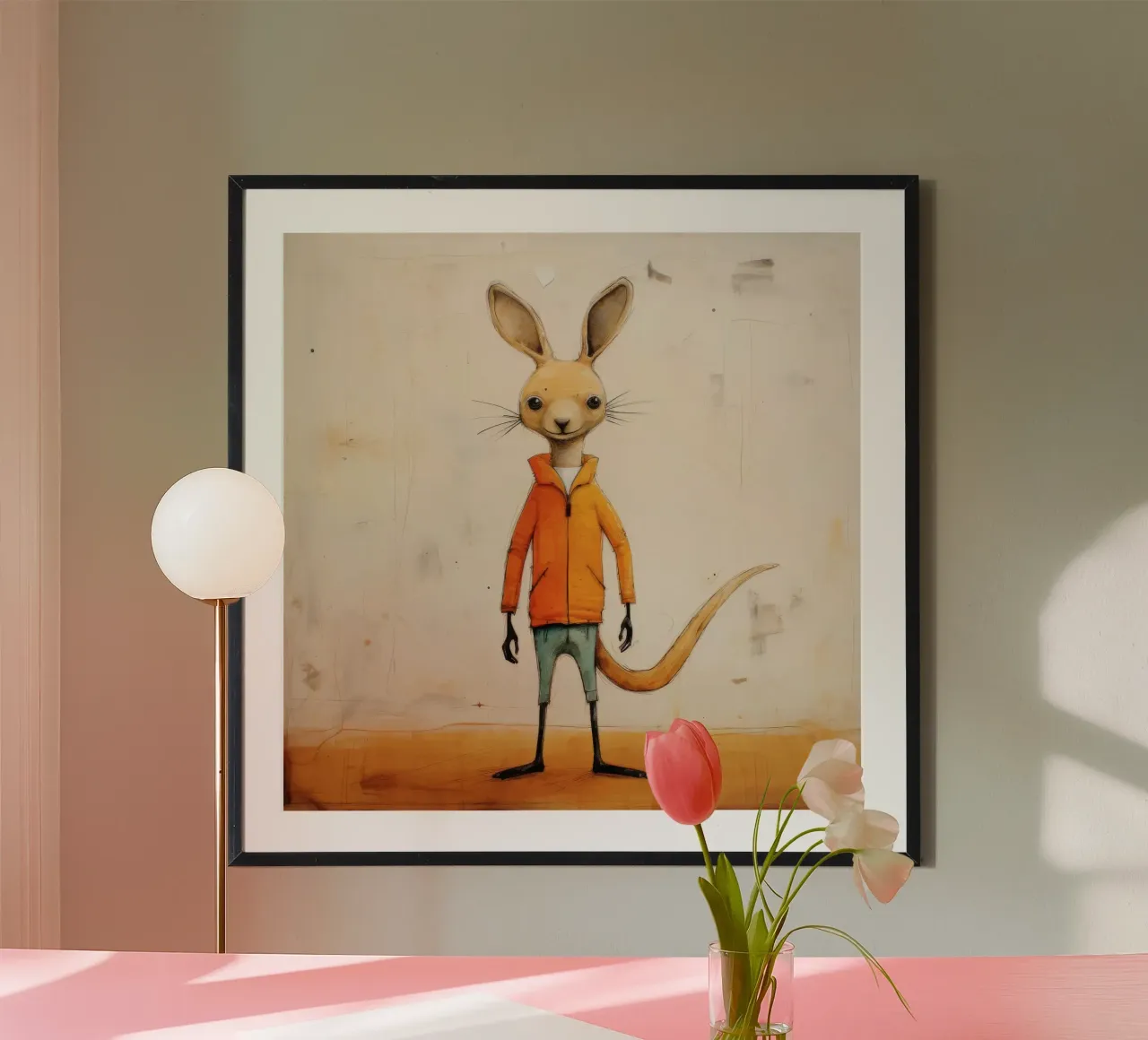 Minimal Känguru 3 Hahnemühle von Minimal Animal Art