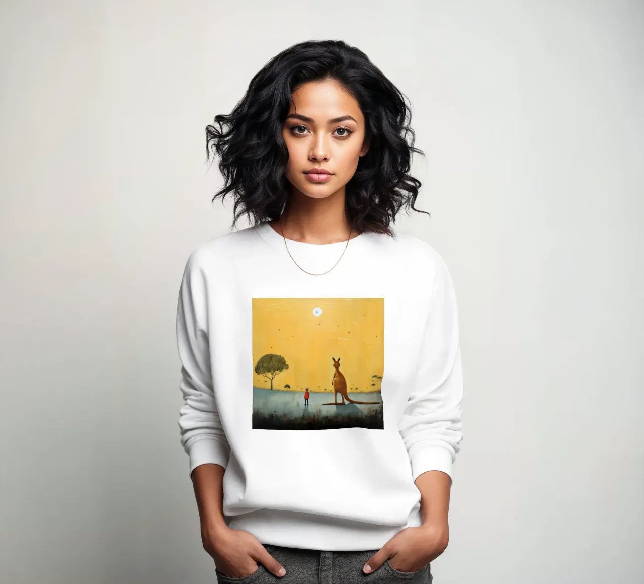 Minimal Känguru 4 Sweatshirt von Minimal Animal Art