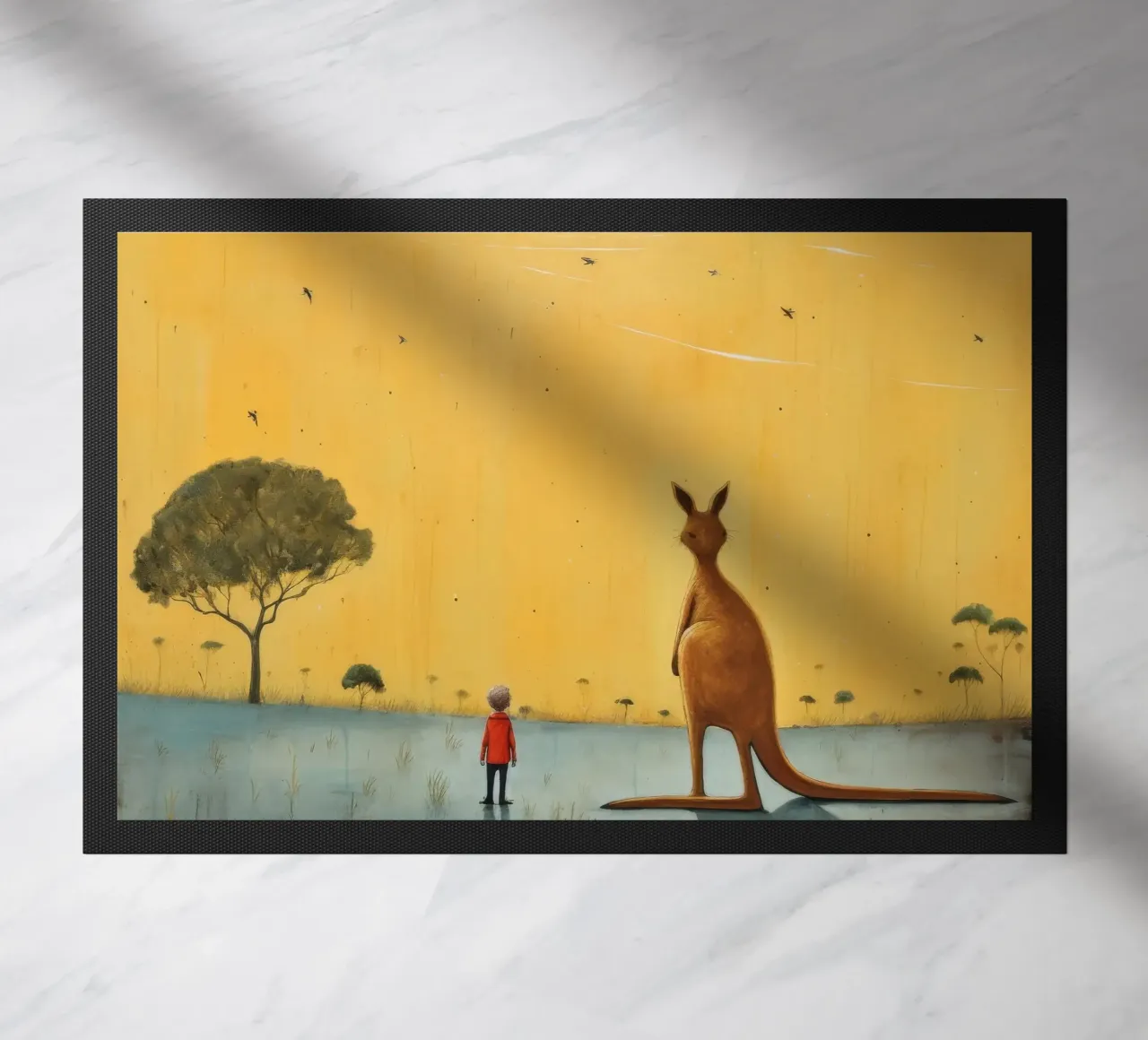 Minimal Känguru 4 Fußmatte von Minimal Animal Art