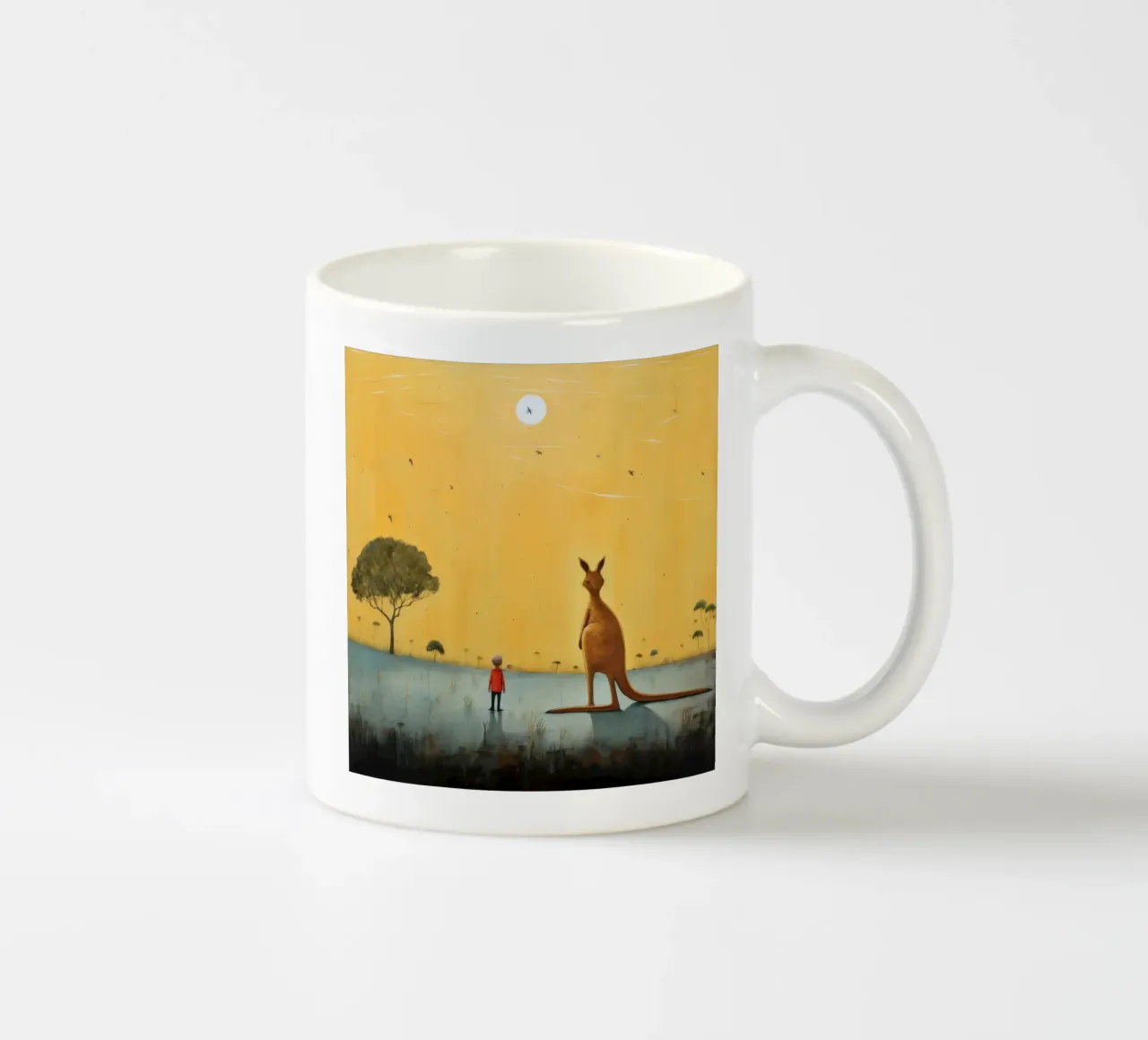 Minimal Känguru 4 Keramik Tasse von Minimal Animal Art