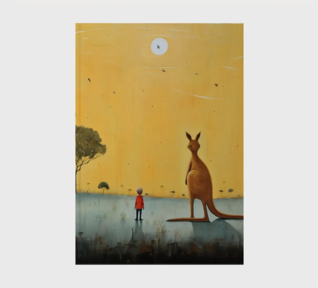 Minimal Kangaroo 4 notebook by Minimal Animal Art