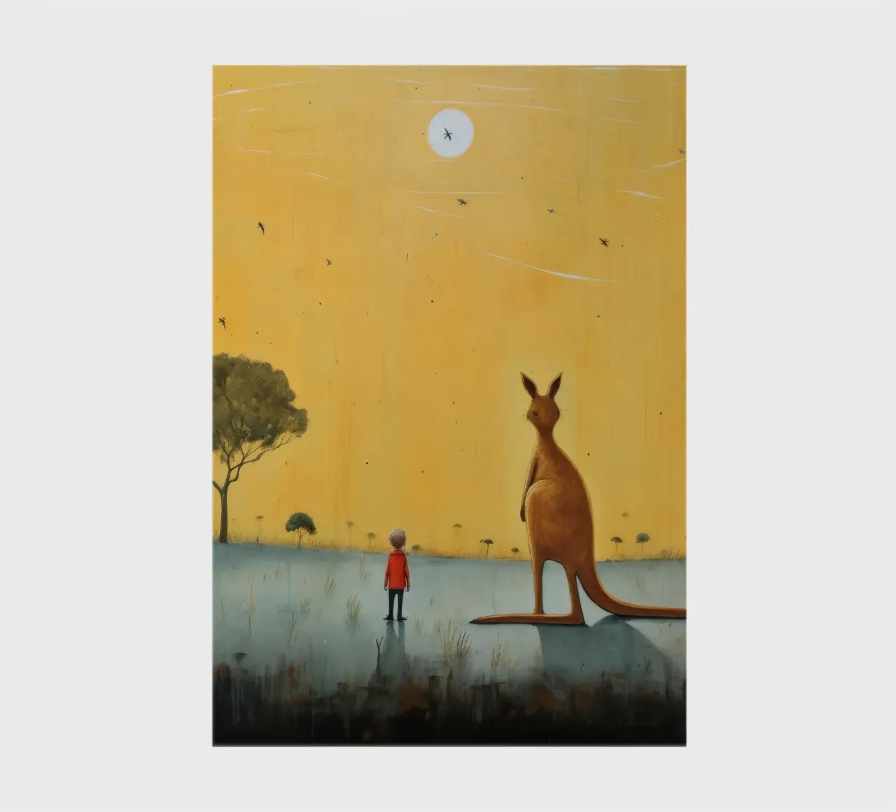 Minimal Kangaroo 4 notebook by Minimal Animal Art