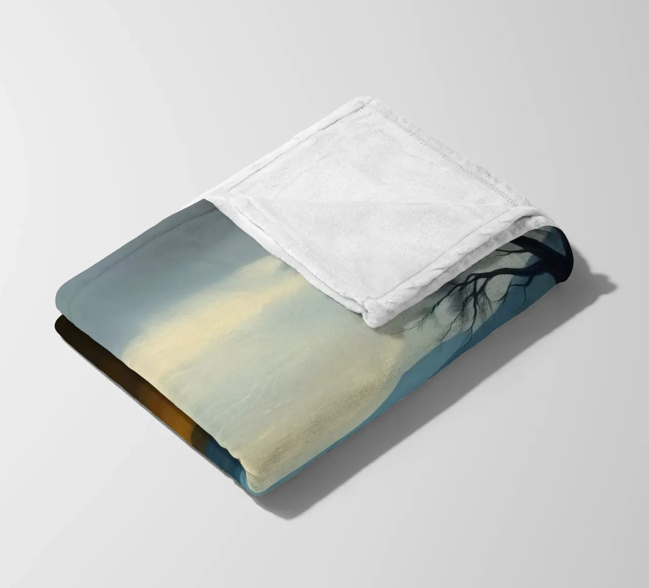 Paesaggio con un albero solitario su dolci colline coperta in pile da DesignDoodle