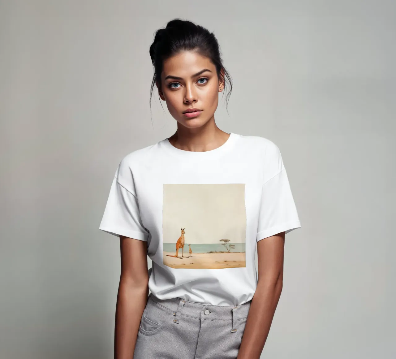 Canguro minimo 1 t-shirt da Minimal Animal Art