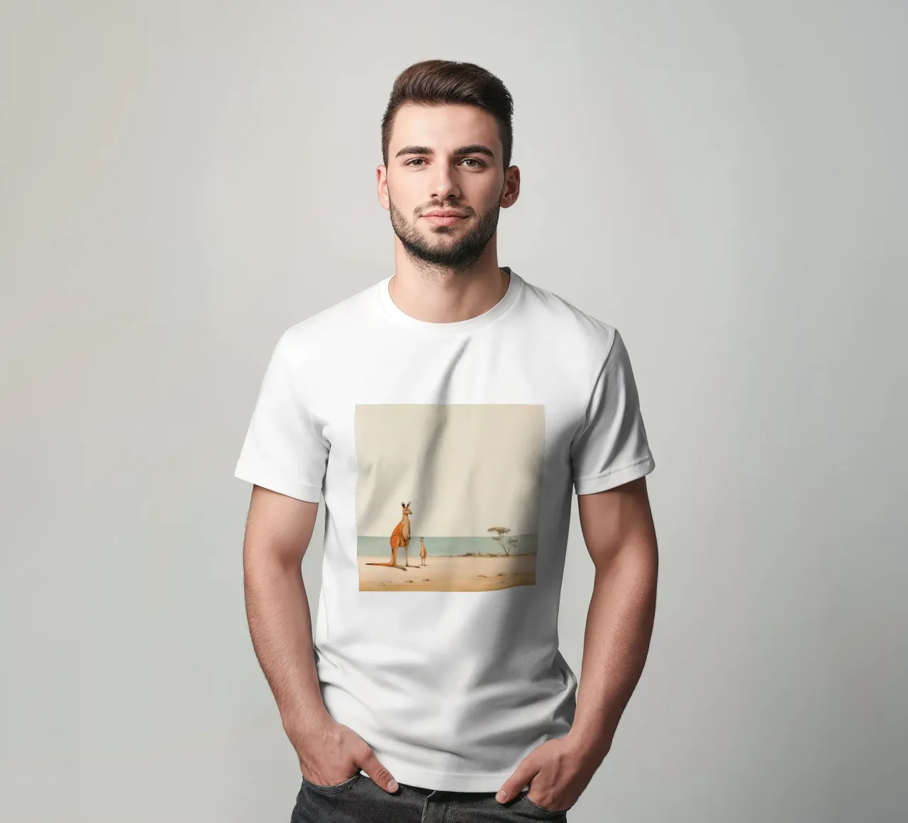 Canguro minimo 1 t-shirt da Minimal Animal Art