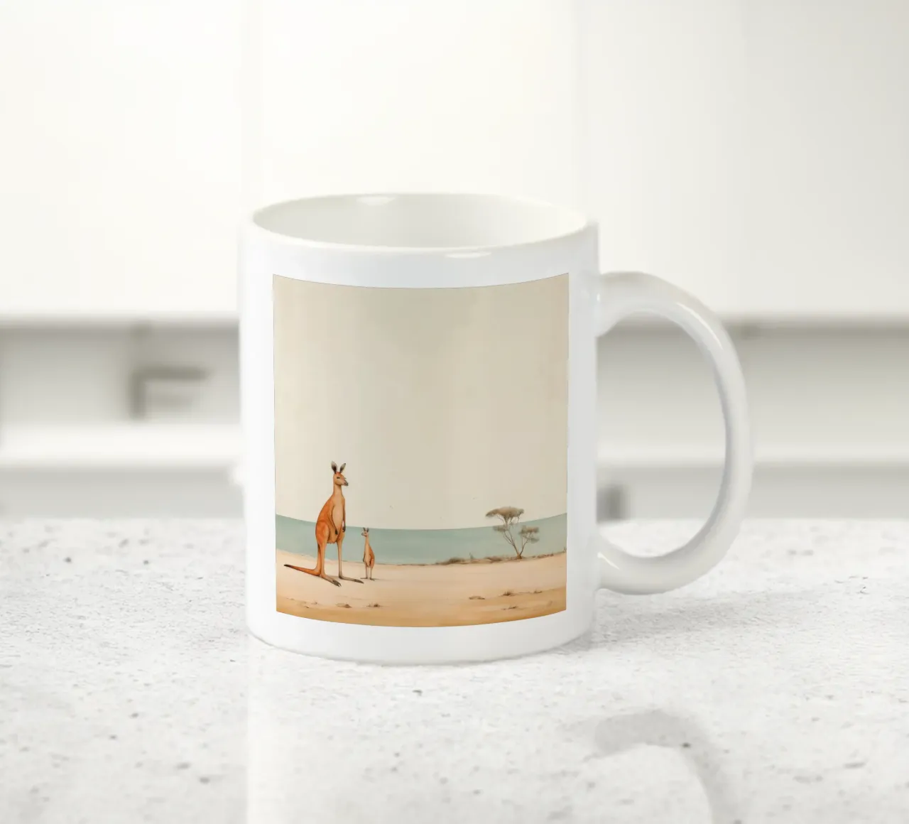 Canguro minimo 1 tazza in ceramica da Minimal Animal Art