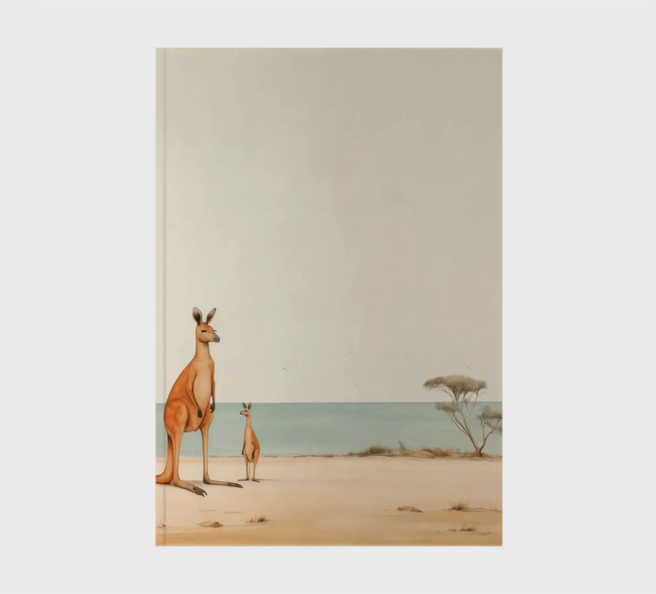 Minimal Kangaroo 1 notebook by Minimal Animal Art