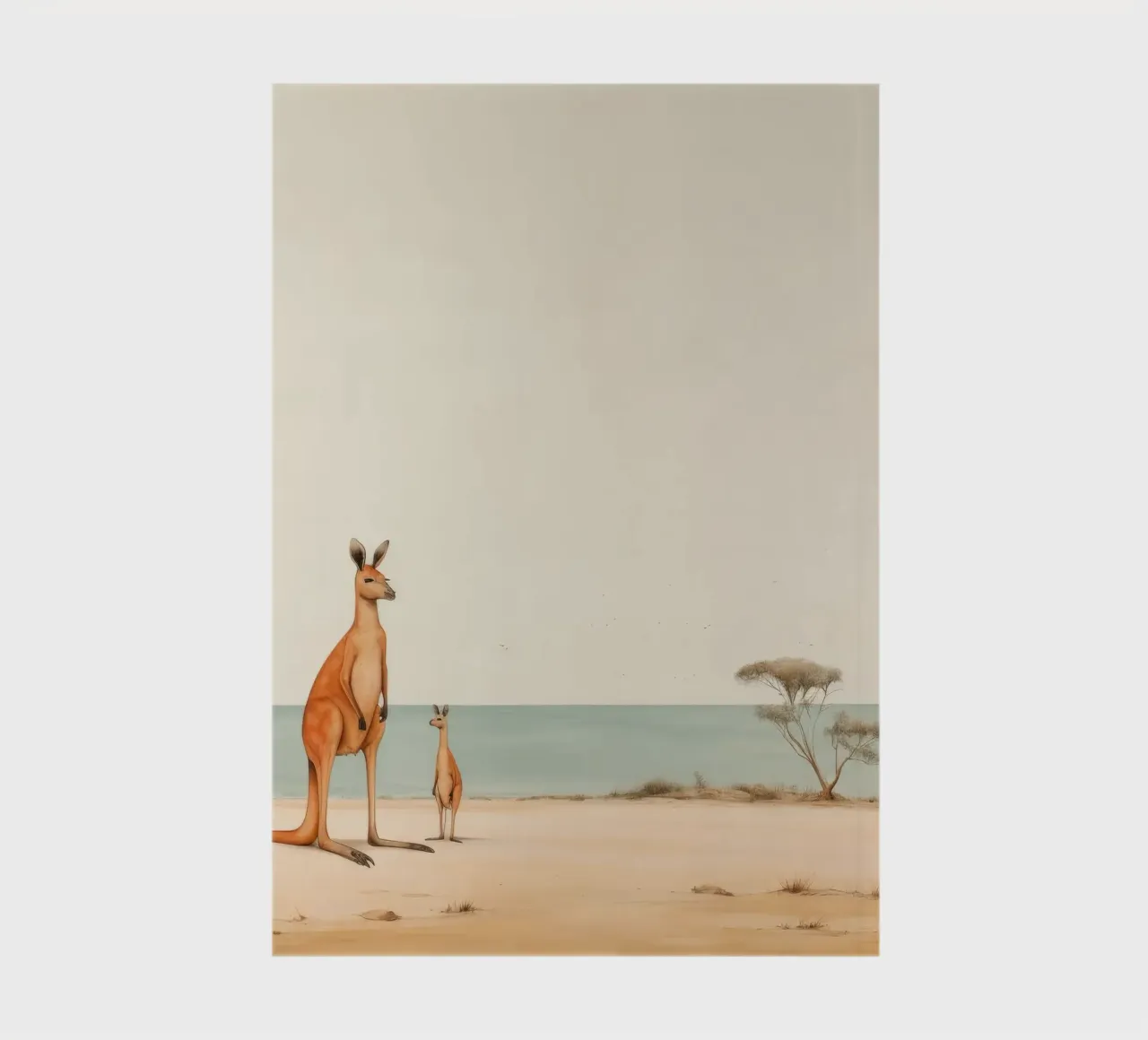 Minimal Kangaroo 1 notebook by Minimal Animal Art