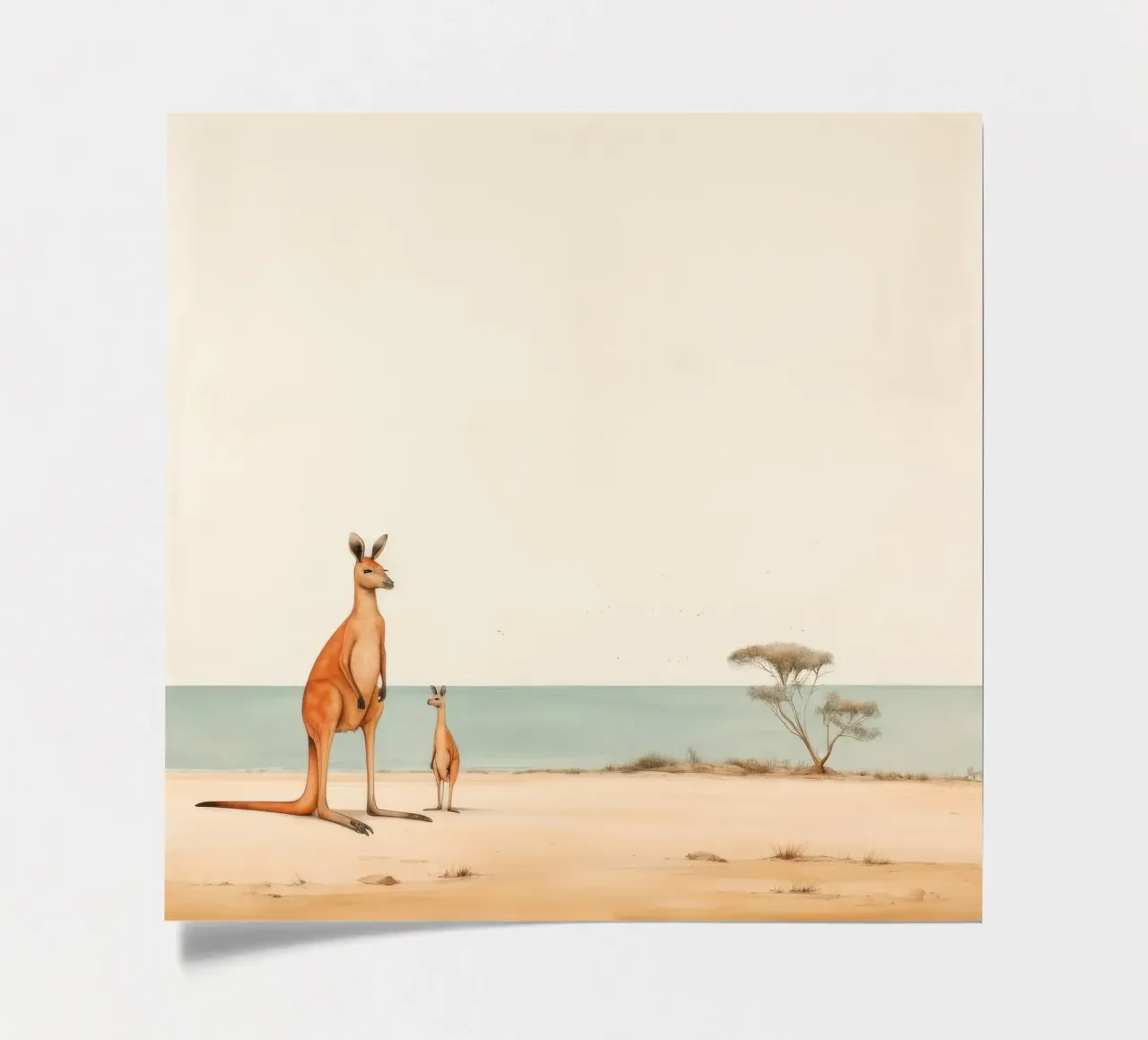 Minimal Kangaroo 1 sticker sheet by Minimal Animal Art