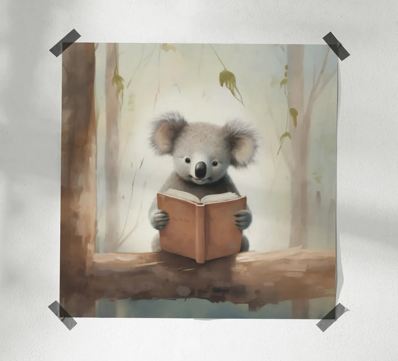 Koala minimo 2 poster con telaio in legno da Minimal Animal Art