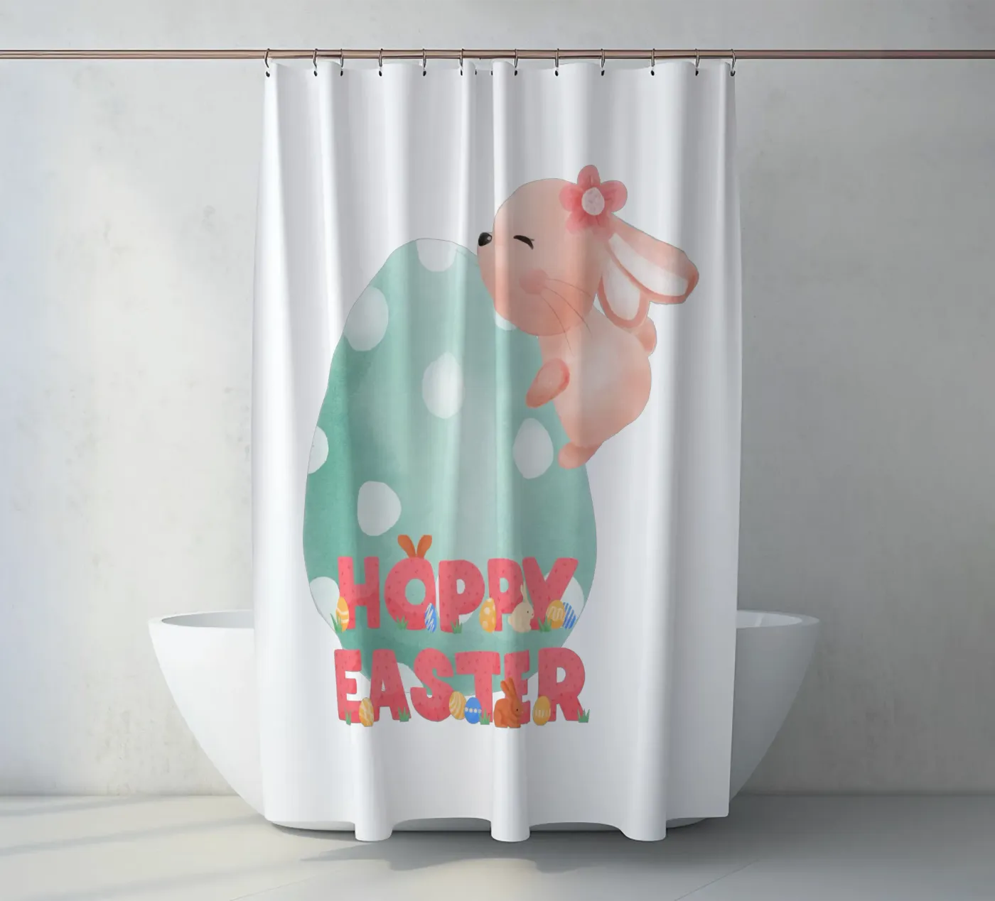 HOPPY EASTER Duschvorhang von ArtDesign by KBK