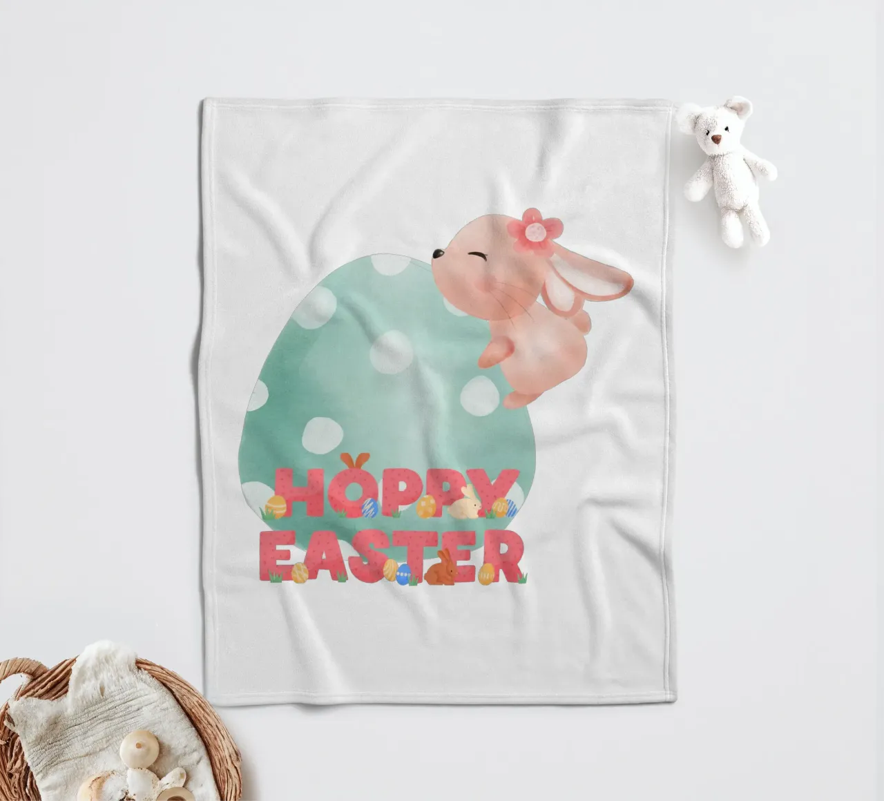 HOPPY EASTER Fleecedecke von ArtDesign by KBK