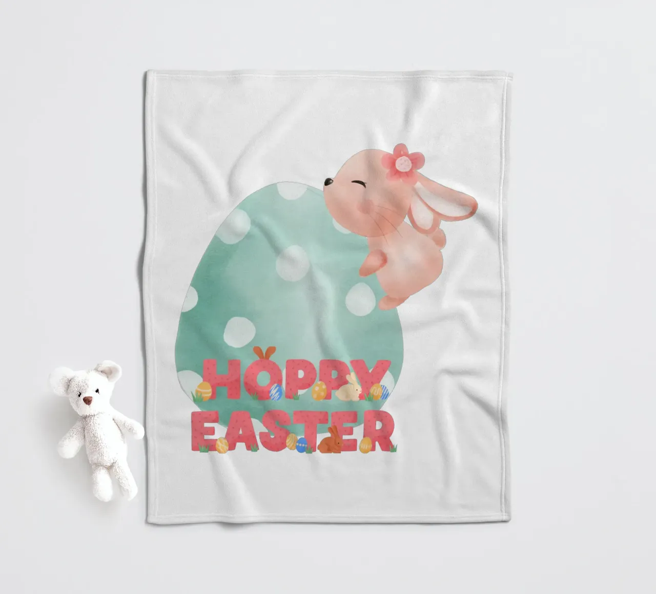 HOPPY EASTER Fleecedecke von ArtDesign by KBK