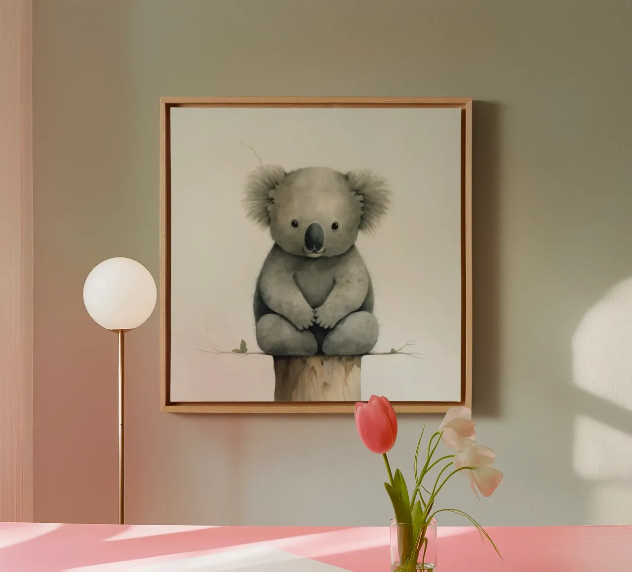 Minimum Koala 4 canvas by Minimal Animal Art