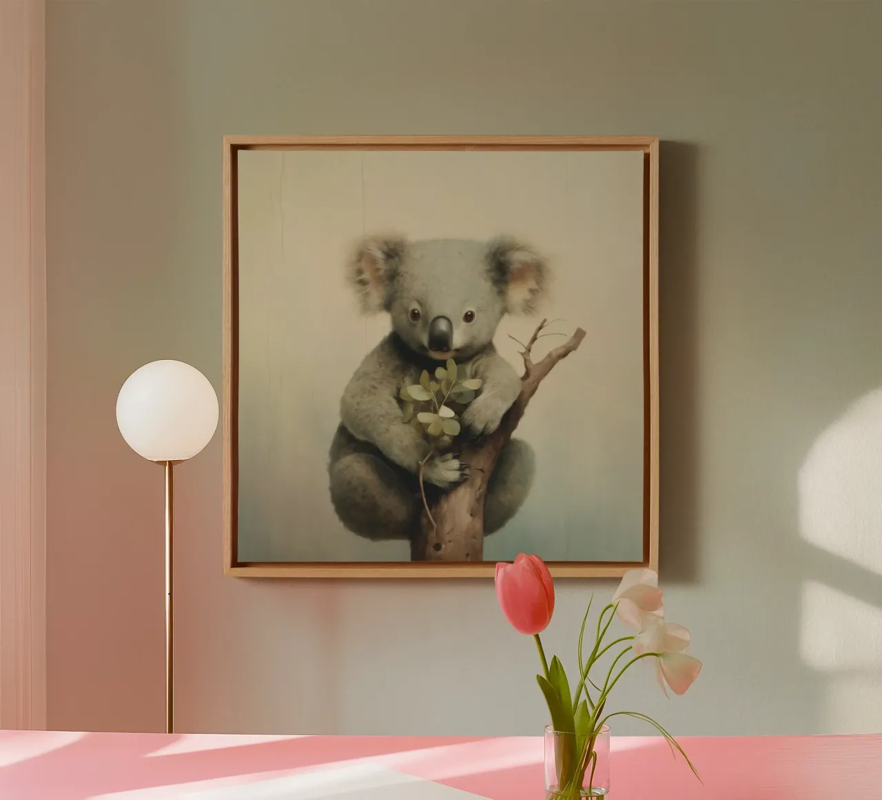 Minimum Koala 1 canvas by Minimal Animal Art