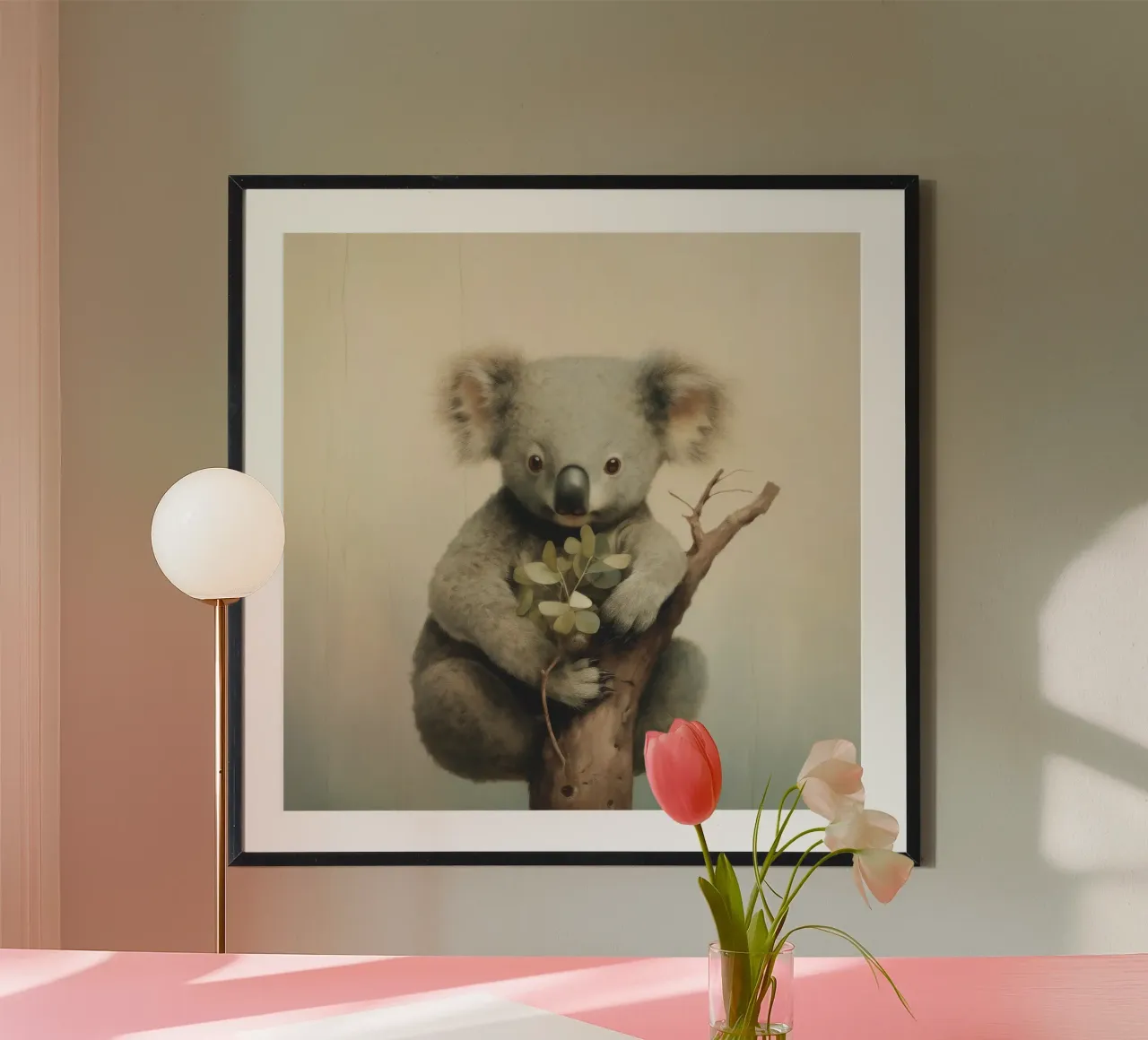 Minimal Koala poster da Minimal Animal Art