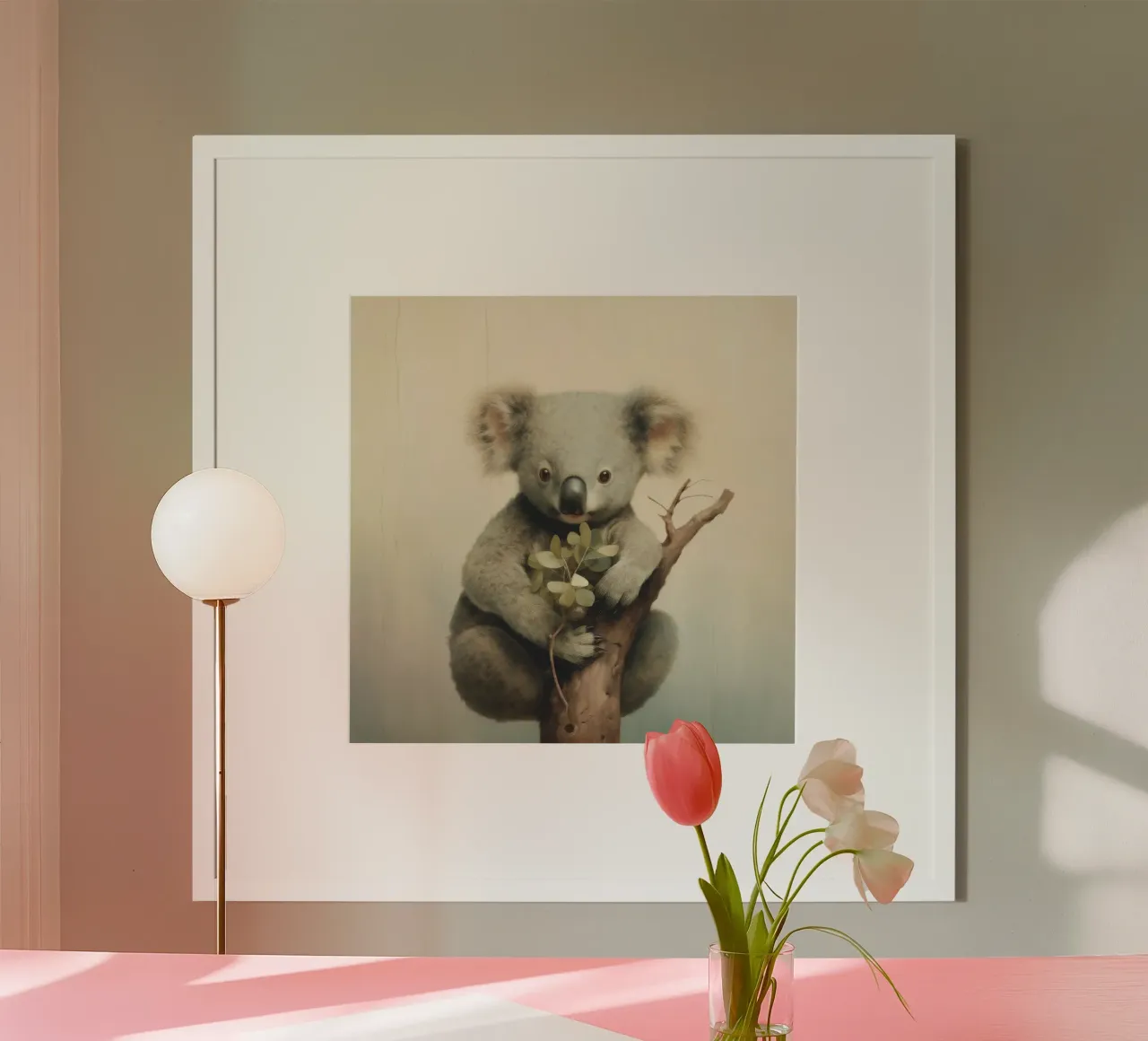 Minimal Koala poster da Minimal Animal Art