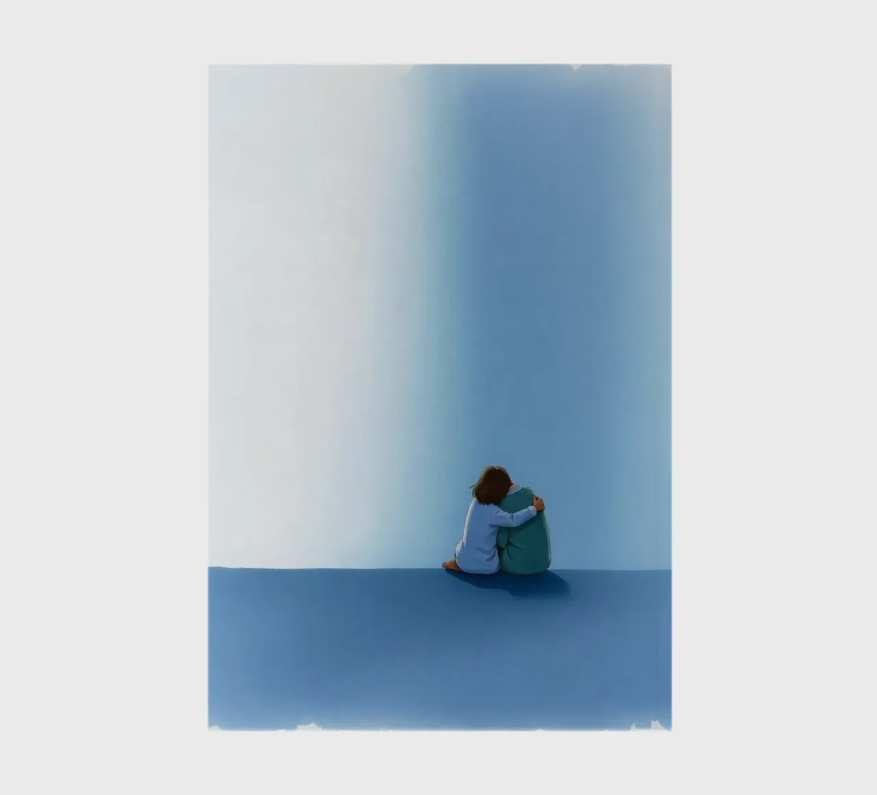 couple assis sur une surface bleue, s'embrassant doucement carnet de notes de DesignDoodle