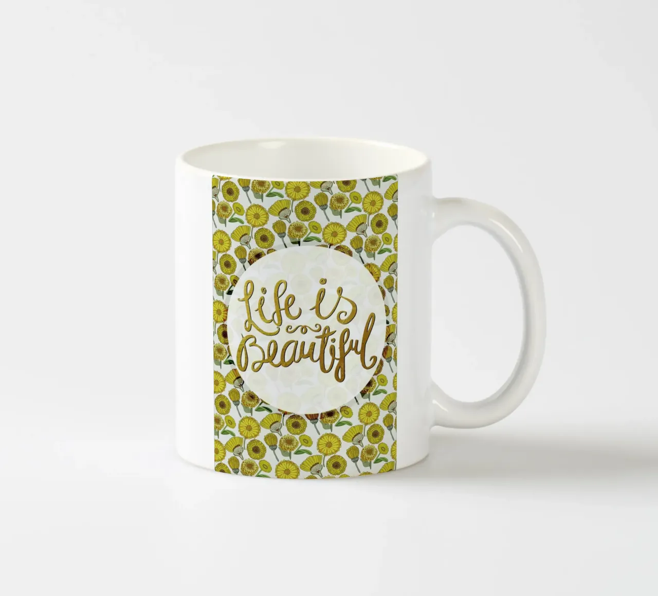 Life is Beautiful tazza in ceramica da Pom Graphic Design