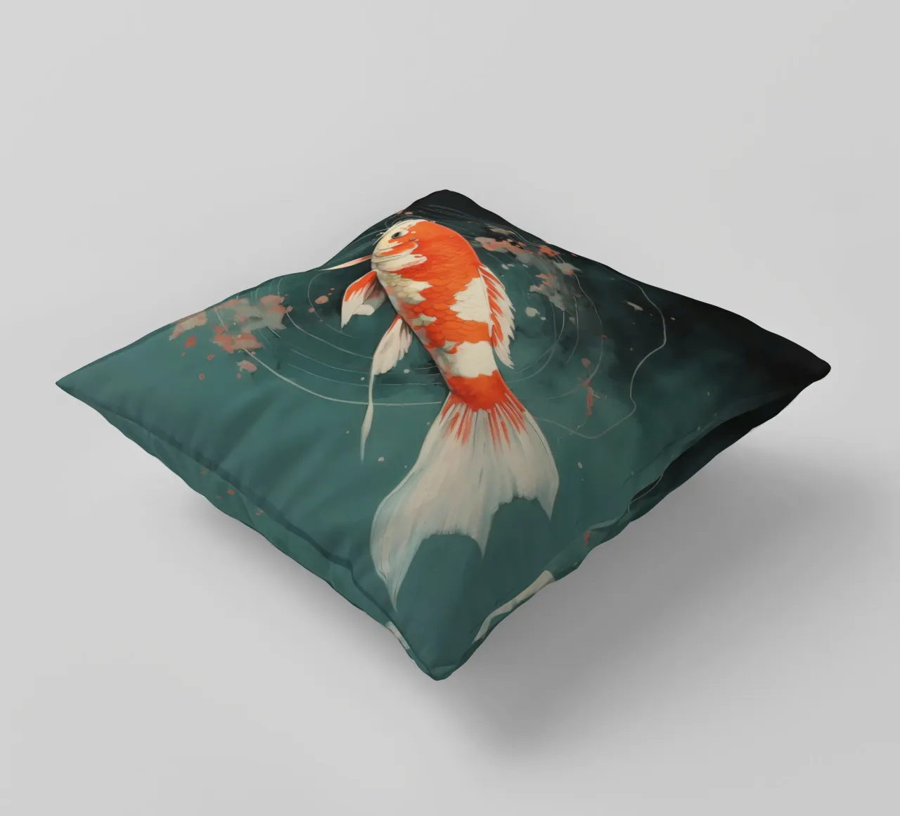 Minimal Koi 2 cuscino da Minimal Animal Art