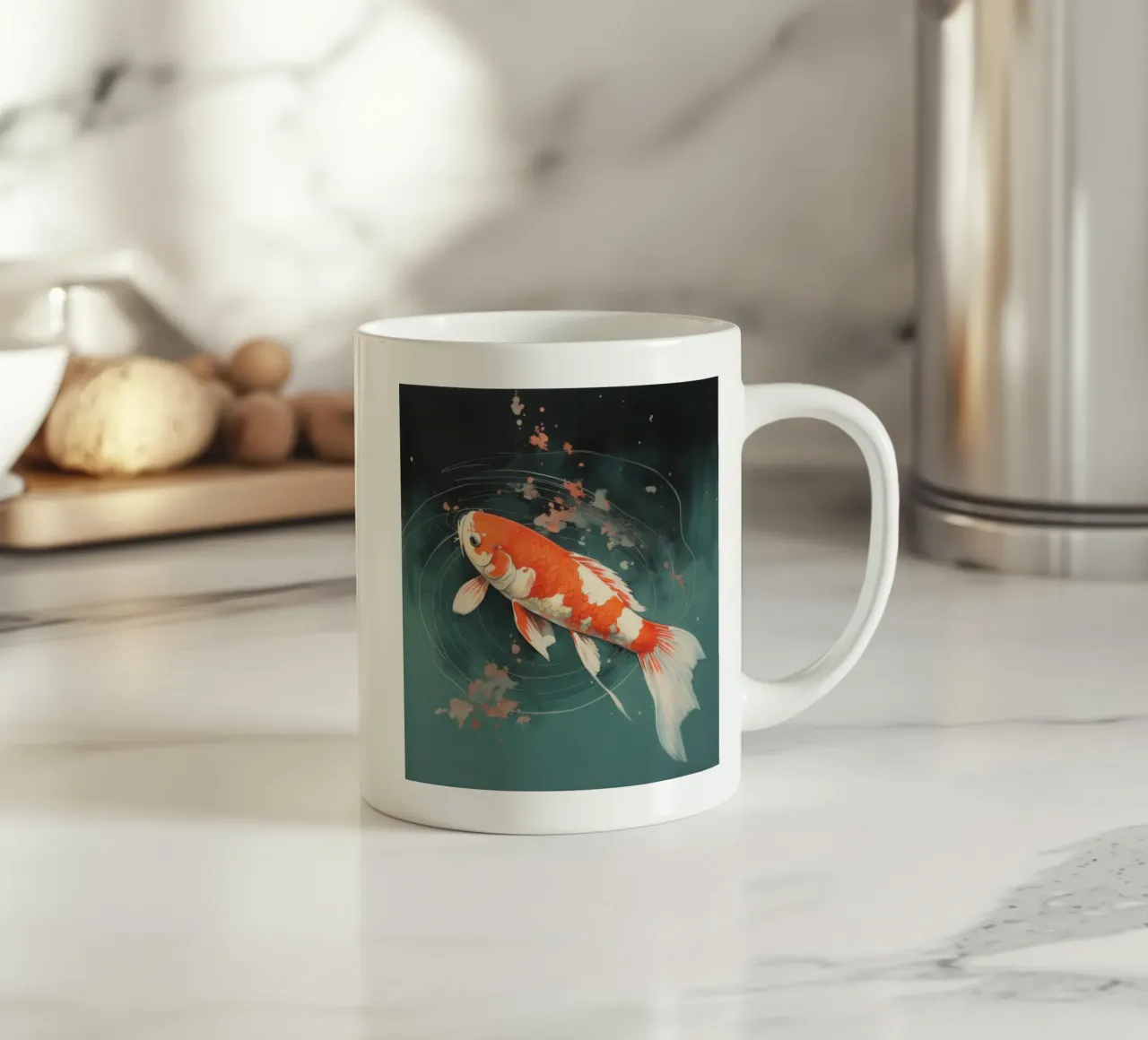 Minimal Koi 2 tazza in ceramica da Minimal Animal Art