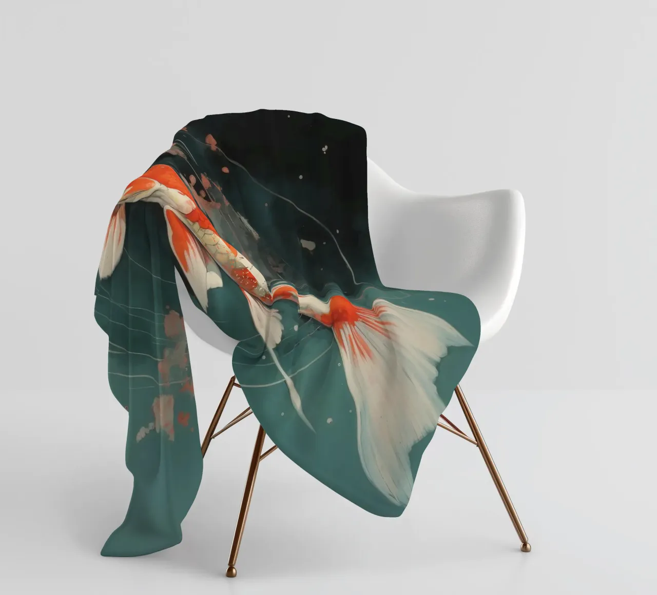 Minimal Koi 2 coperta in pile da Minimal Animal Art