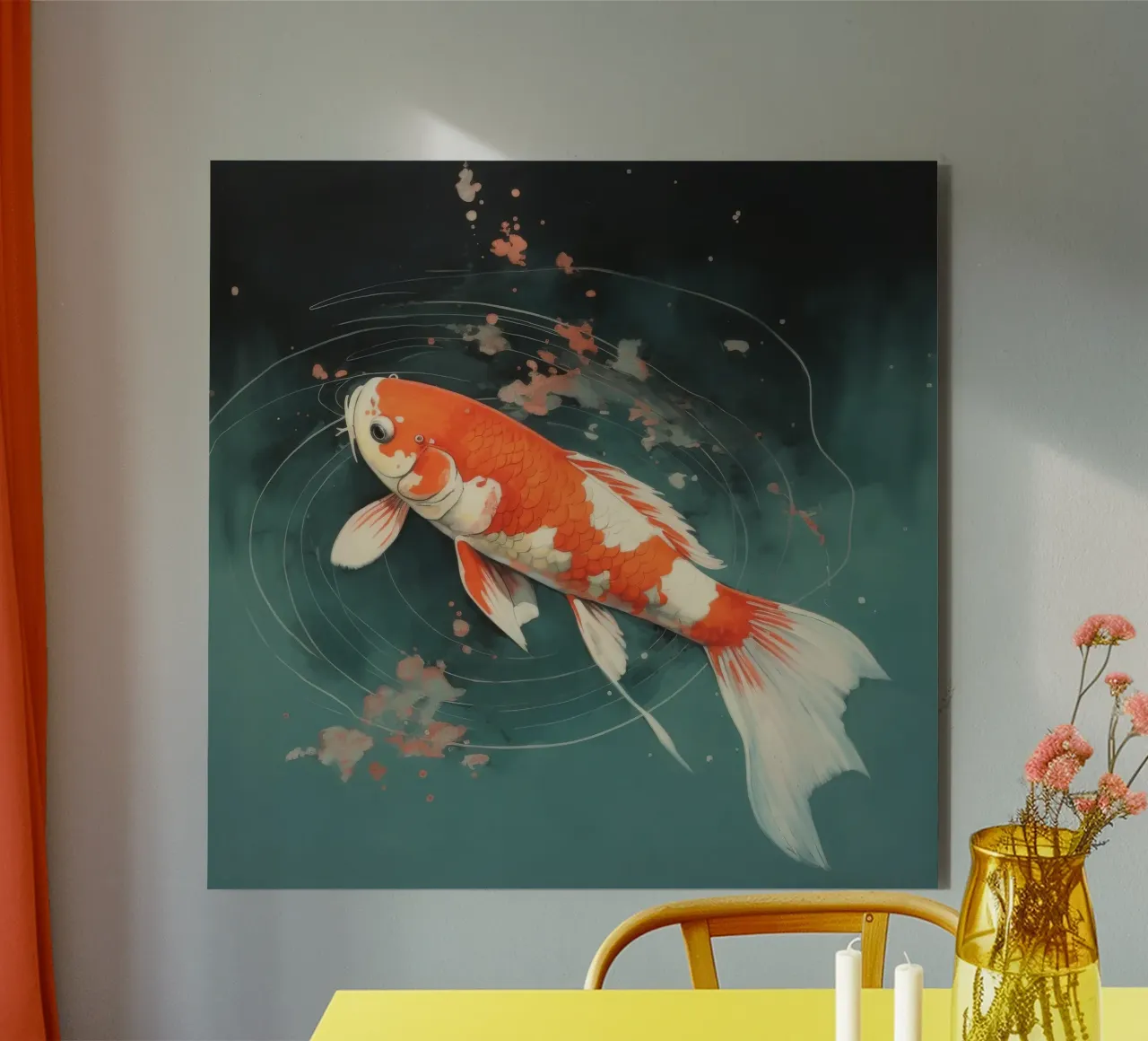 Minimal Koi 2 alluminio dibond da Minimal Animal Art