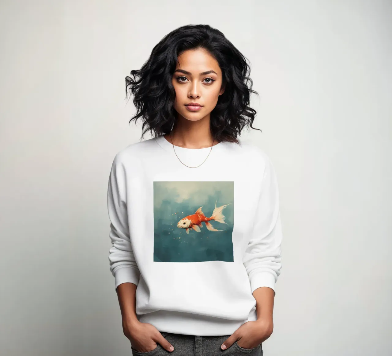 Minimum Koi 3 sweatshirt by Minimal Animal Art