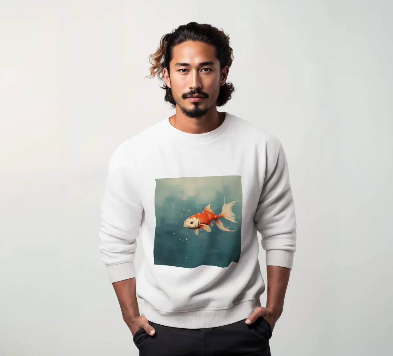Minimum Koi 3 sweatshirt by Minimal Animal Art
