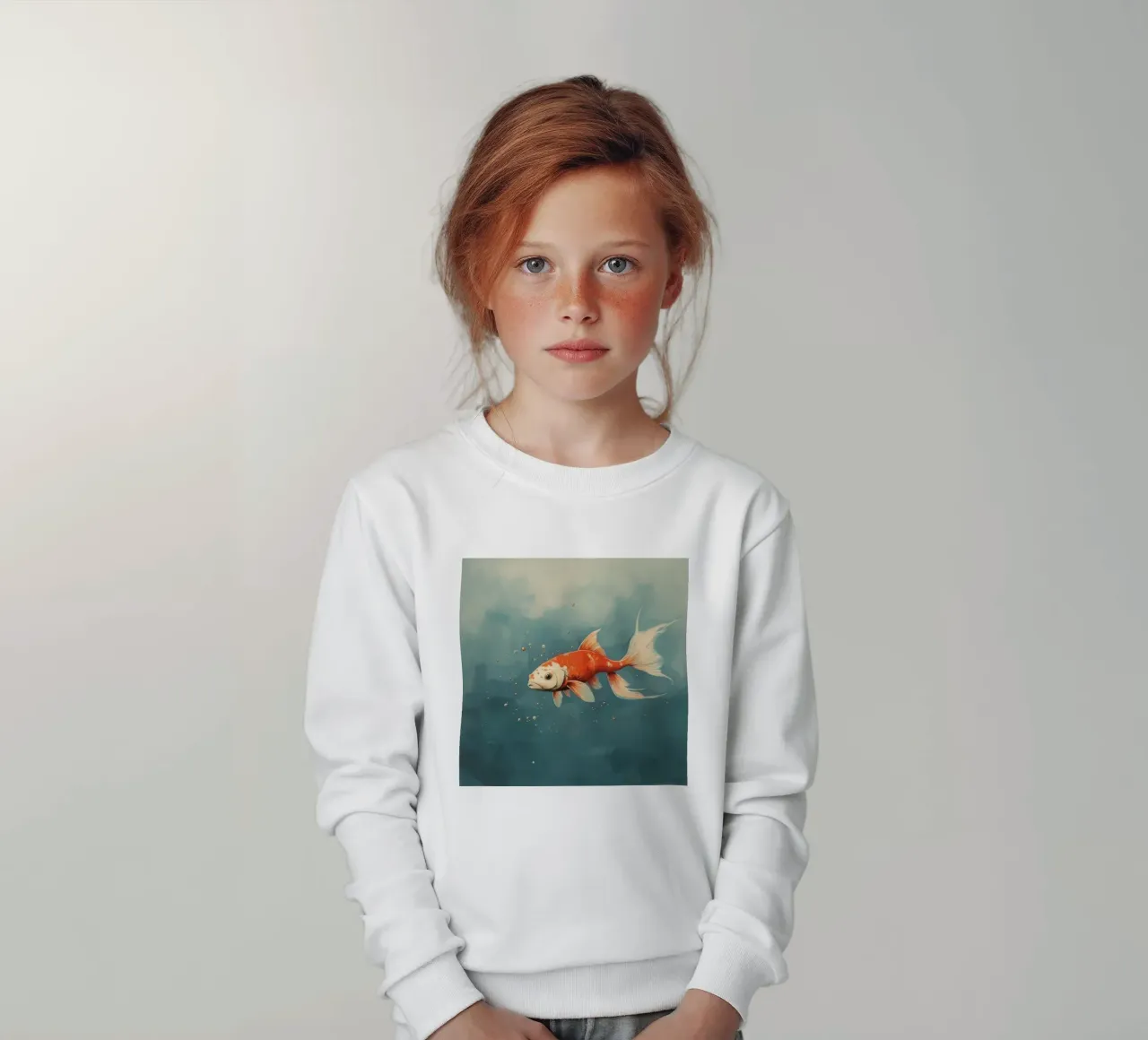 Koi minimo 3 felpa bambino da Minimal Animal Art