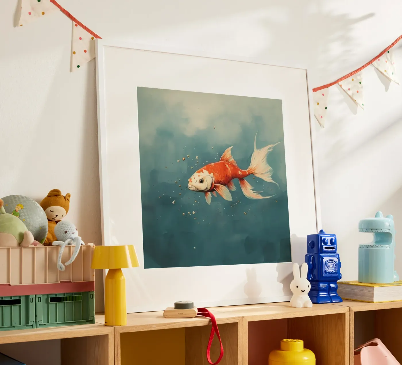 Minimal Koi poster by Minimal Animal Art