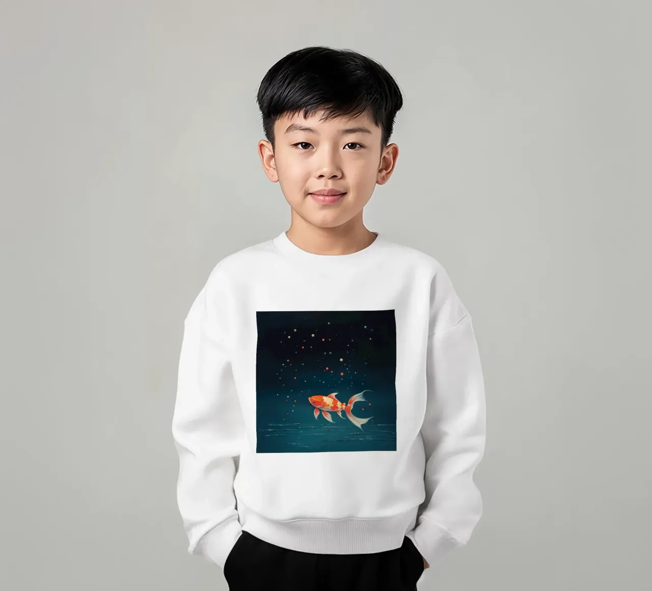 Koi minime 4 felpa bambino da Minimal Animal Art