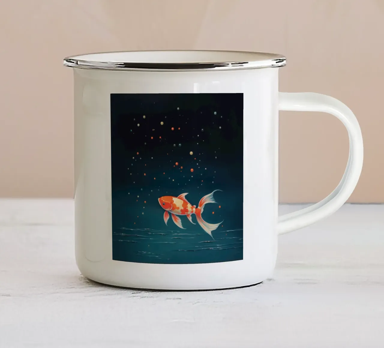 Koi minime 4 tazza in smalto da Minimal Animal Art